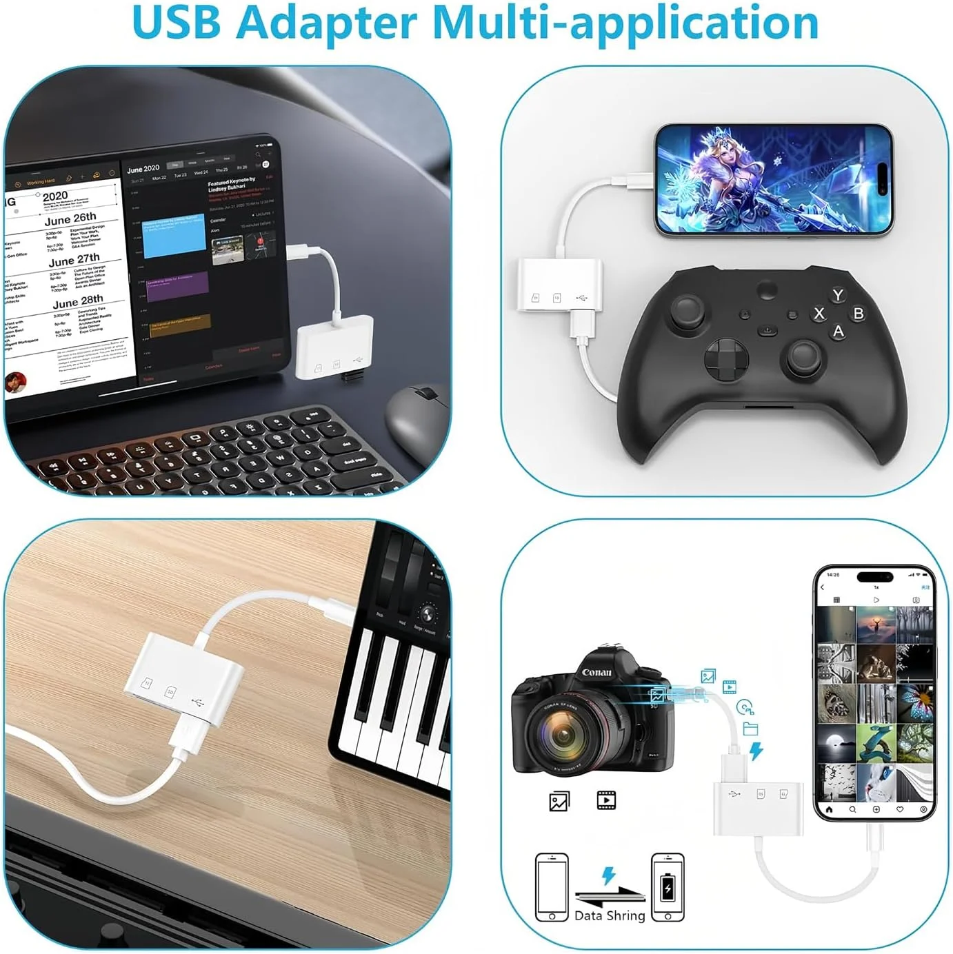 کارت خوان USB C SD برای آیفون 15/16، آیپد/مک/لپ تاپ، آداپتور دوربین USB 3.0 5Gbps Type C Micro SD SDHC SDXC TF برای آی مک، آیپد پرو ایر مینی، مک بوک پرو ایر، اتصال و استفاده آسان