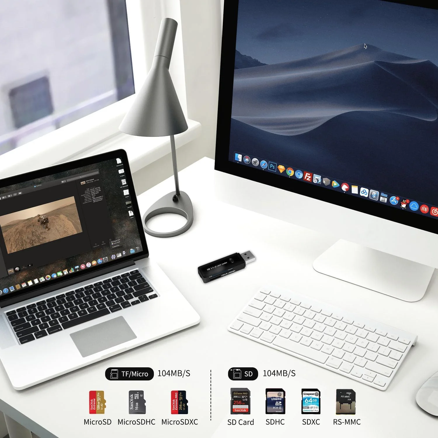 کارت خوان USB 3.0 SD برای کامپیوتر، لپ تاپ، مک، ویندوز، لینوکس، کروم، SDXC، SDHC، SD، MMC، RS-MMC، Micro SDXC، Micro SD، Micro SDHC و کارت های UHS-I - کارت SD شامل نمی شود. (USB 3.0 SD - مشکی 2) کارت خوان USB 3.0 SD برای کامپیوتر، لپ تاپ، مک، ویندوز، لینوکس، کروم، SDXC، SDHC، SD، MMC، RS-MMC، Micro SDXC، Micro SD، Micro SDHC و کارت های UHS-I - کارت SD شامل نمی شود. (USB 3.0 SD - مشکی 2)