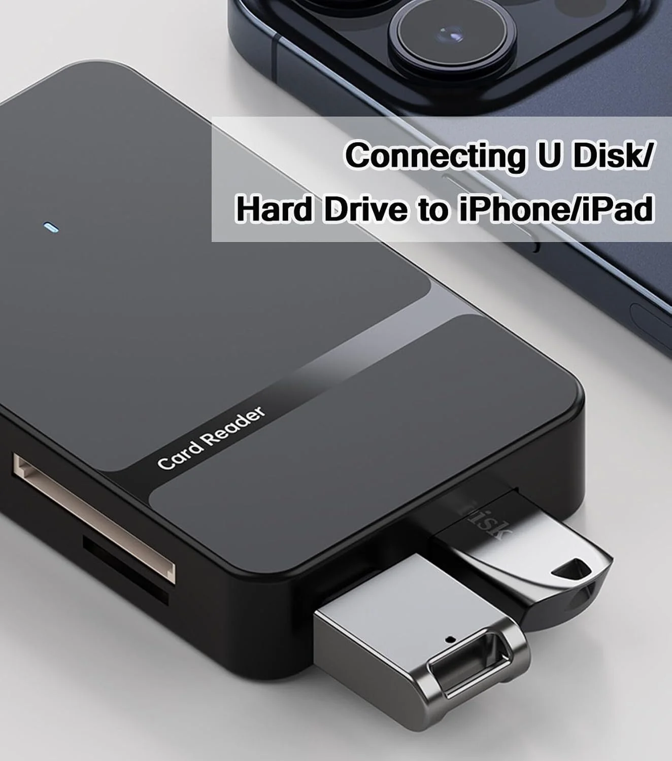 کارت خوان SD برای آیفون، آیپد، مک بوک، 6 در 2 USB 3.0 USB C به SD/Micro SD/MS/CF کارت حافظه