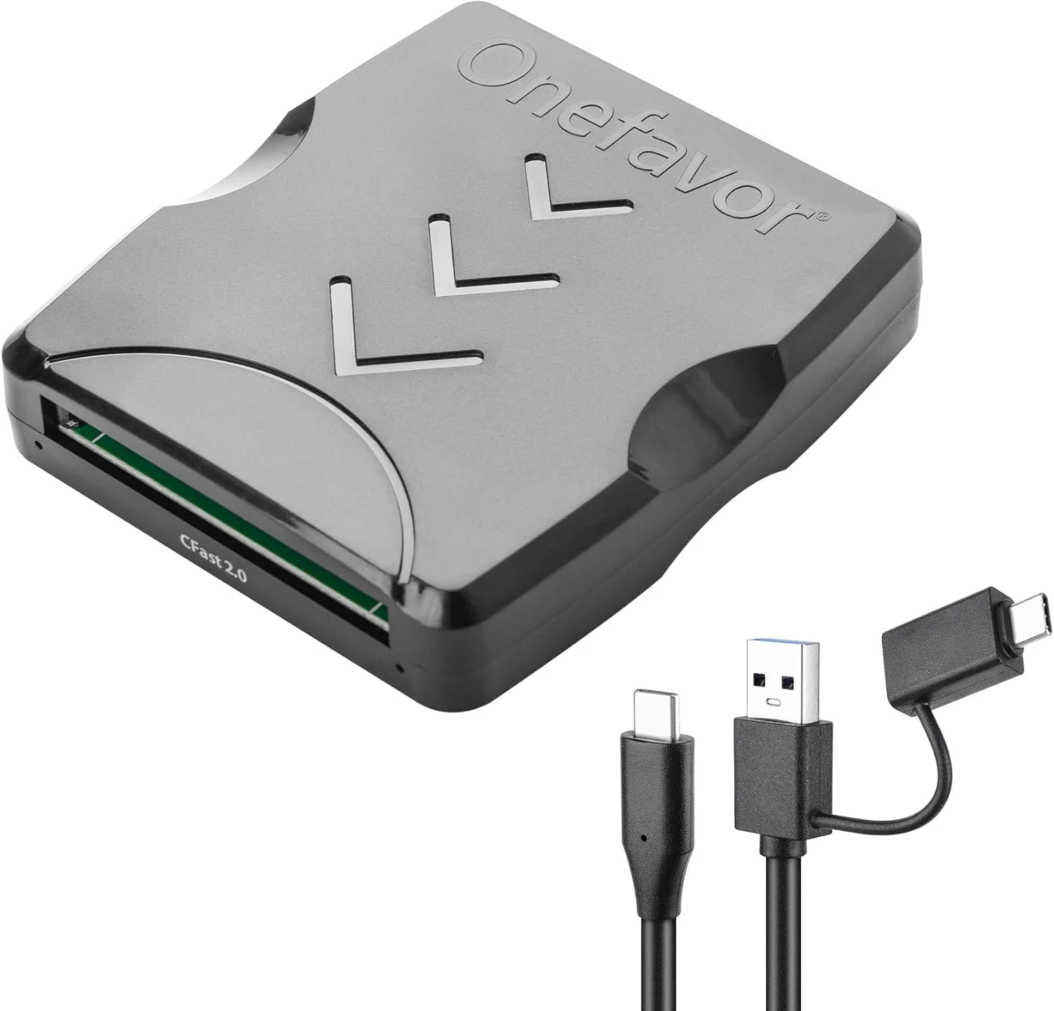 کارت خوان CFast، کارت خوان USB 3.0 USB C CFast 2.0، آداپتور کارت حافظه CFast قابل حمل، اتصال پورت Thunderbolt 3 پشتیبانی شده، سازگار با کارت های SanDisk، Lexar، Transcend، Sony