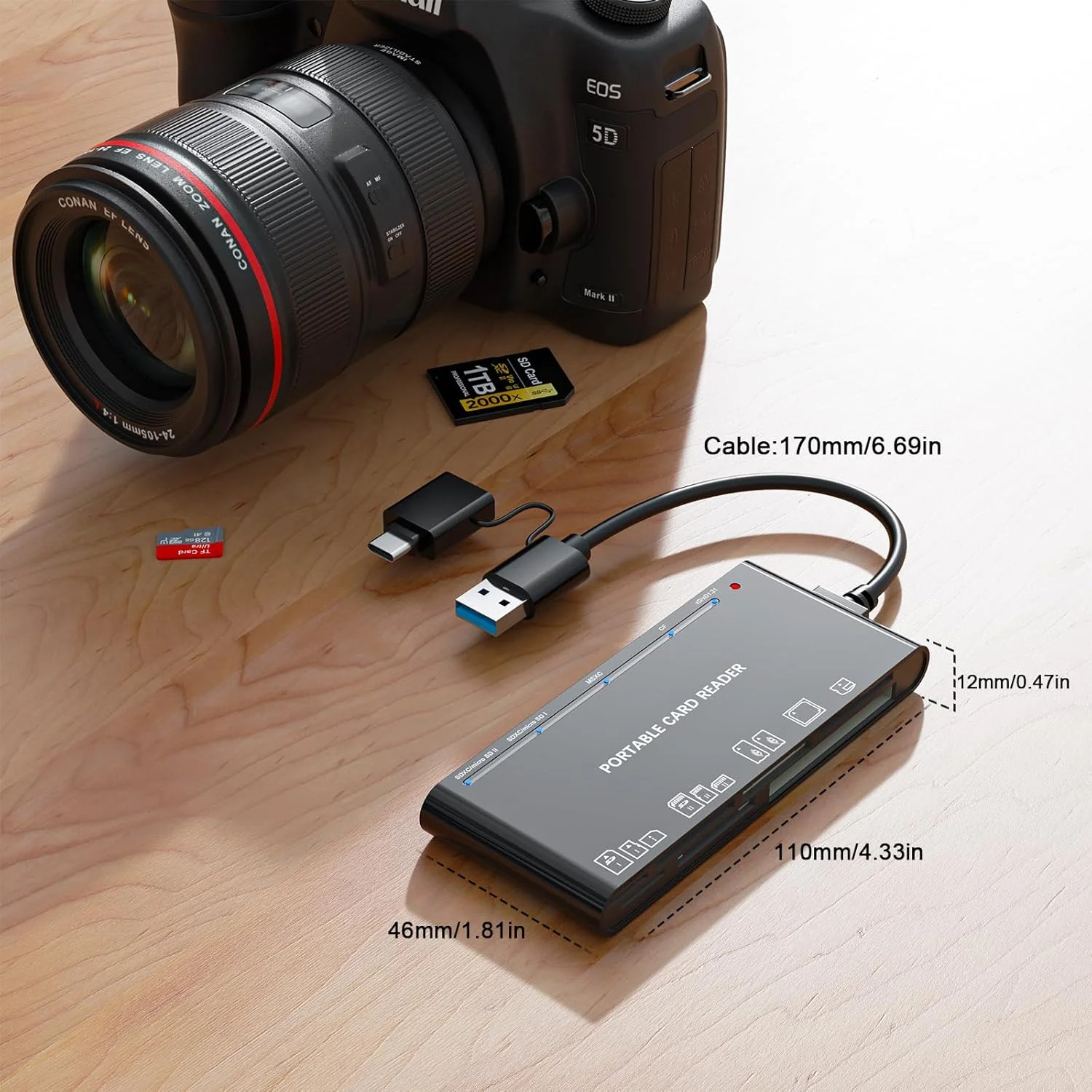 آداپتور کارت حافظه پرو Duo، کارت خوان حافظه برای کارت های MS/XD/CF/SD - کارت خوان/آداپتور 7 در 1 برای ویندوز، مک، iOS، اندروید (USB-A + USB-C) آداپتور کارت حافظه پرو Duo، کارت خوان حافظه برای کارت های MS/XD/CF/SD - کارت خوان/آداپتور 7 در 1 برای ویندوز، مک، iOS، اندروید (USB-A + USB-C)