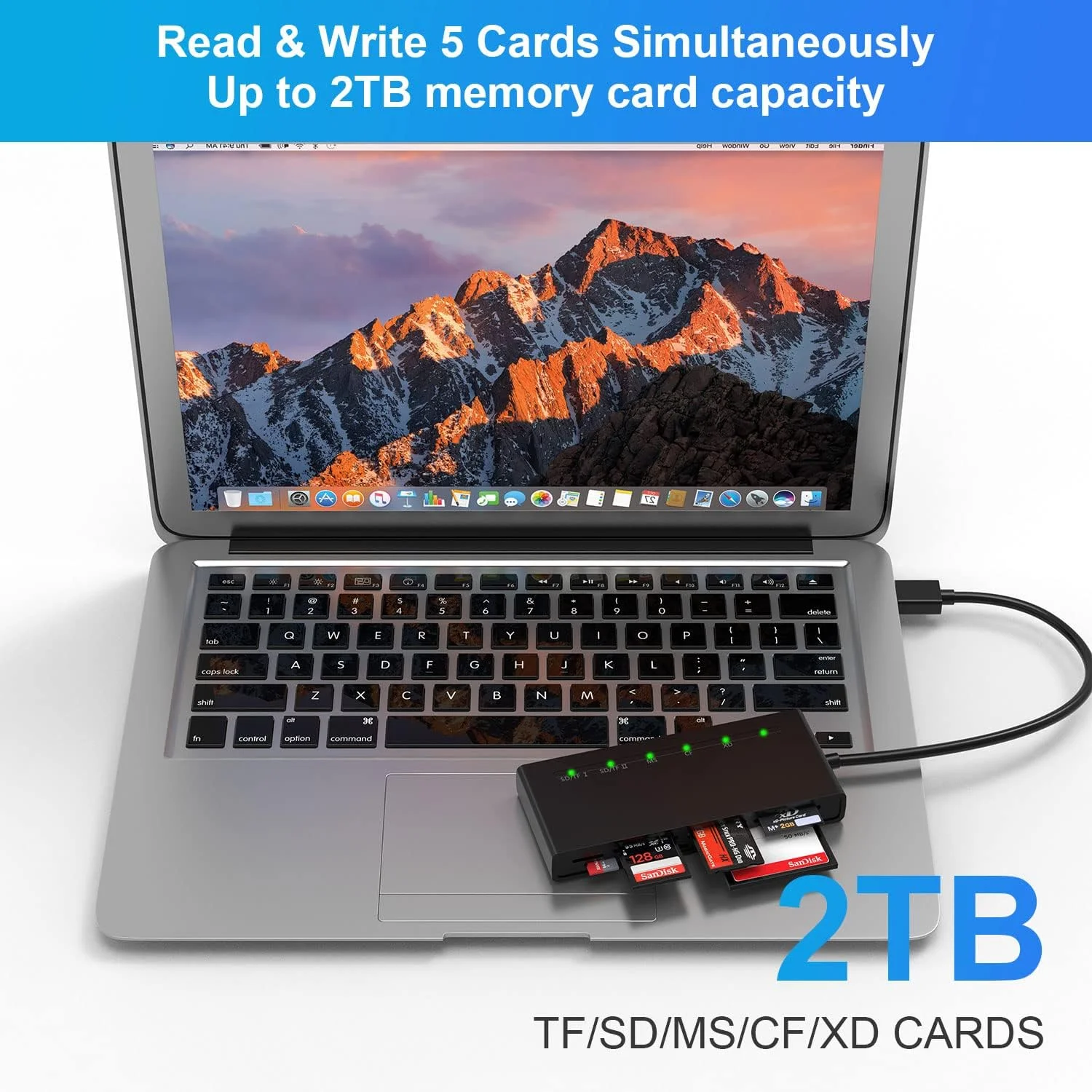 کارت خوان چند منظوره USB 3.0، کارت خوان حافظه 7 در 1 با سرعت بالا 5 گیگابیت بر ثانیه برای کارت های SDXC SDHC TF Micro SD CF MS MMC، آداپتور Sony Memory Stick Pro Duo قابلیت خواندن 5 کارت به طور همزمان کارت خوان چند منظوره USB 3.0، کارت خوان حافظه 7 در 1 با سرعت بالا 5 گیگابیت بر ثانیه برای کارت های SDXC SDHC TF Micro SD CF MS MMC، آداپتور Sony Memory Stick Pro Duo قابلیت خواندن 5 کارت به طور همزمان