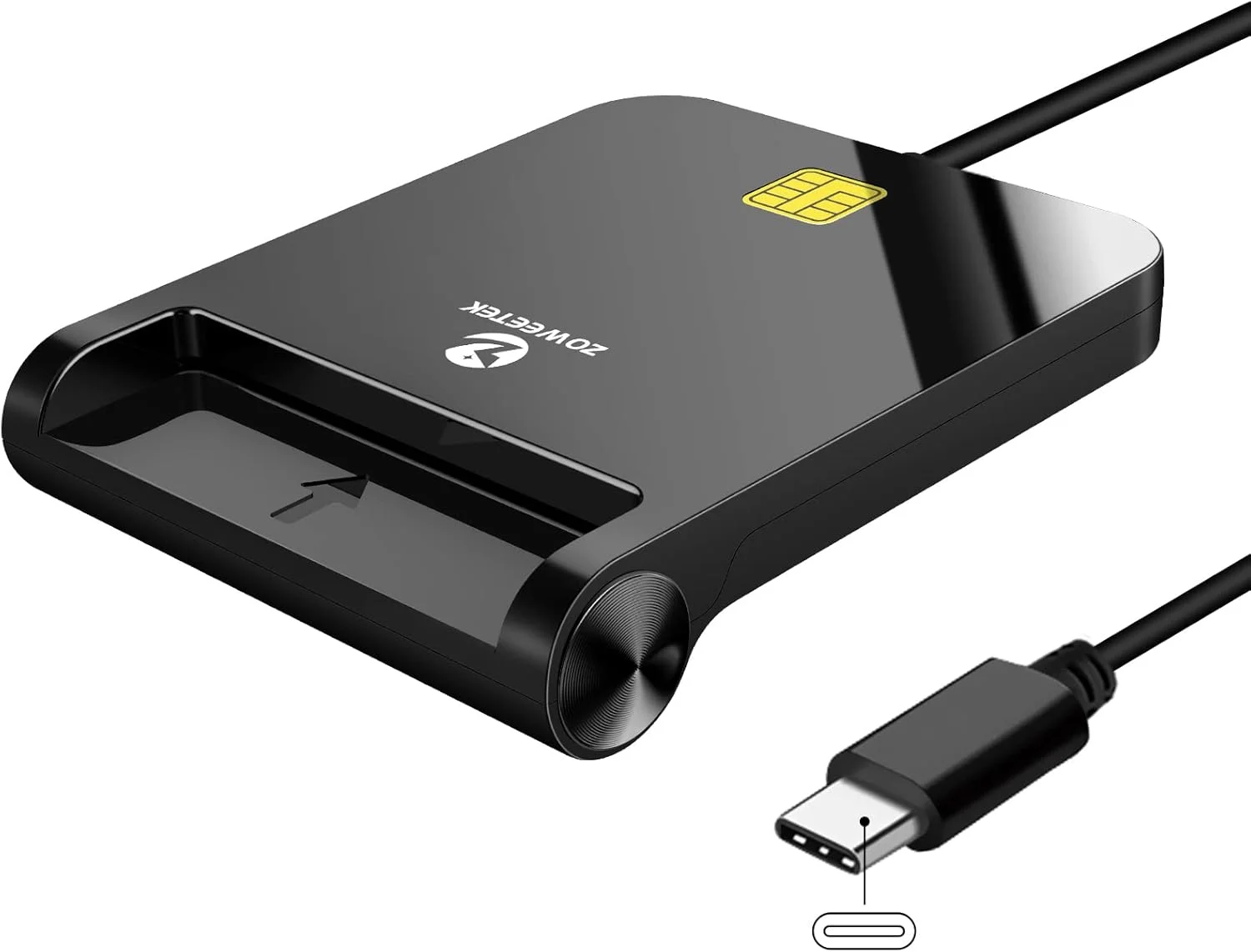 کارت‌خوان هوشمند ZOWEETEK CAC USB C، کارت‌خوان کارت CAC نظامی، کارت CAC دسترسی مشترک USB DOD نظامی، سازگار با ویندوز 10/11، مک OS 10.15 و لینوکس (Type C)
