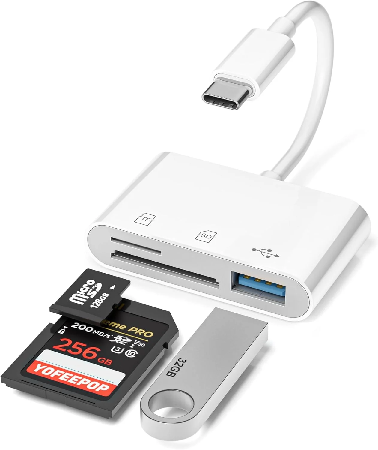 کارت خوان SD، آداپتور کارت حافظه USB 3.0 نوع C، کارت خوان SD/TF با پورت USB 3، کارت خوان SD سازگار با آیفون 17/16/15، تبلت تلفن اندروید پرو/ایر