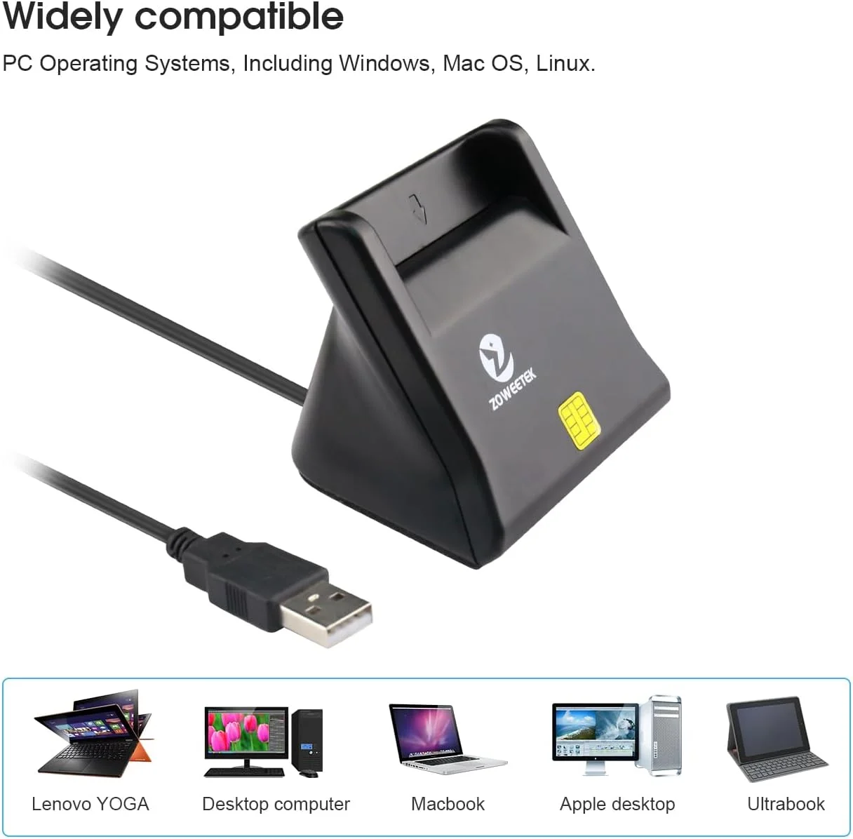 کارت خوان هوشمند ZOWEETEK CAC، کارت خوان CAC نظامی، کارت خوان کارت هوشمند USB دسترسی مشترک DOD نظامی، سازگار با ویندوز، سیستم عامل مک و لینوکس کارت خوان هوشمند ZOWEETEK CAC، کارت خوان CAC نظامی، کارت خوان کارت هوشمند USB دسترسی مشترک DOD نظامی، سازگار با ویندوز، سیستم عامل مک و لینوکس