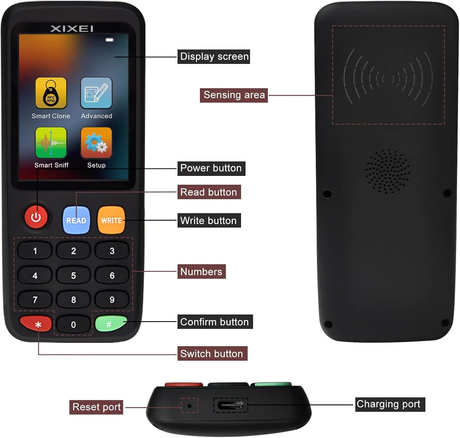 دستگاه کپی کارت NFC RFID مدل X7، خواننده و نویسنده کارت با فرکانس چندگانه، برنامه ریزی کارت هوشمند (شامل 5 عدد کارت قابل بازنویسی، 5 عدد جاسوئیچی UID و 5 عدد جاسوئیچی T5577) دستگاه کپی کارت NFC RFID مدل X7، خواننده و نویسنده کارت با فرکانس چندگانه، برنامه ریزی کارت هوشمند (شامل 5 عدد کارت قابل بازنویسی، 5 عدد جاسوئیچی UID و 5 عدد جاسوئیچی T5577)