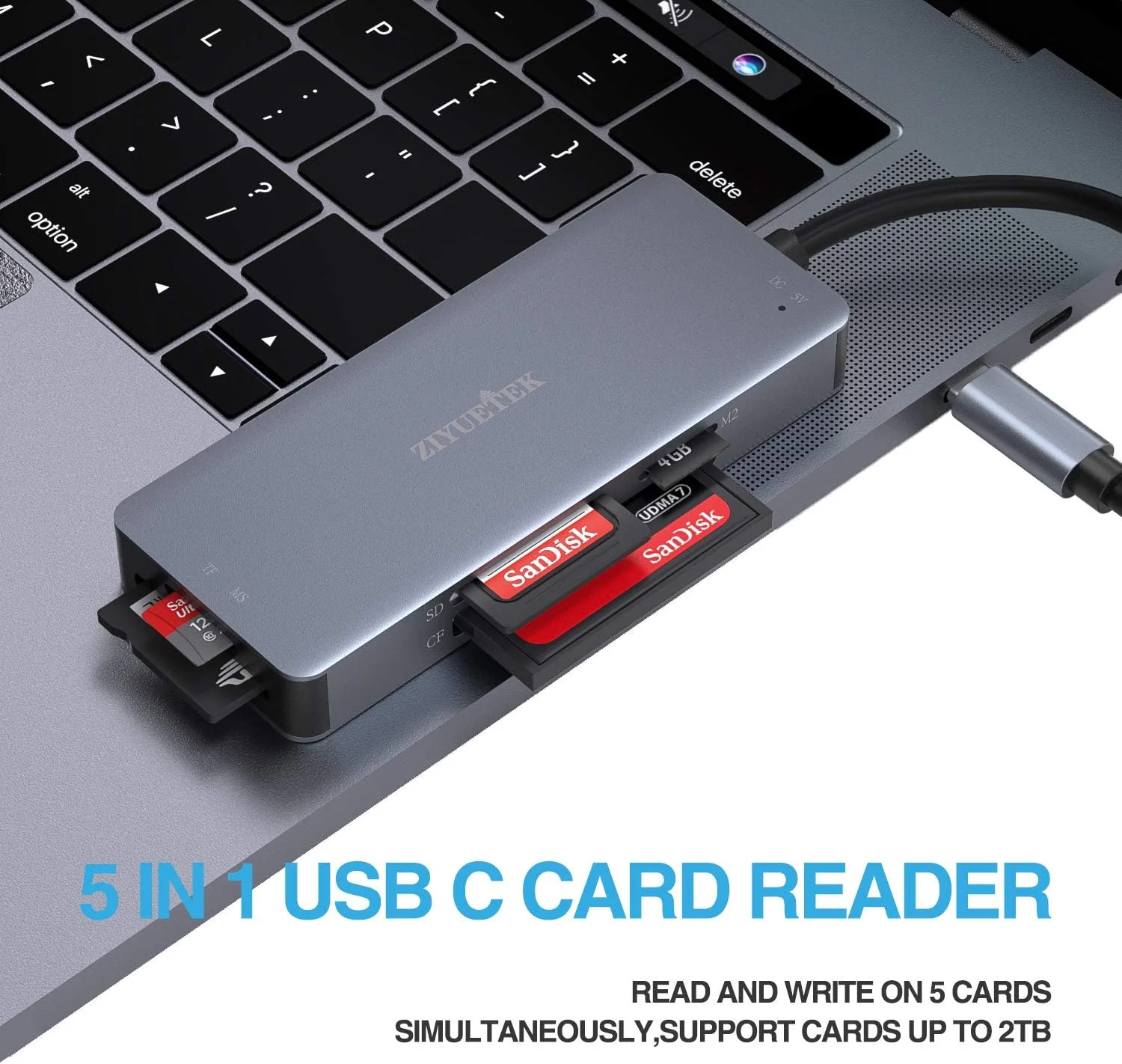 کارت خوان USB C SD، کارت خوان حافظه آلومینیومی 5 در 1 Thunderbolt 3 برای CF، SD/SDHC، TF/Micro SD/MS/M2، کارت CompactFlash برای آیفون 15/16/Pro Max اندروید ویندوز مک بوک کارت خوان USB C SD، کارت خوان حافظه آلومینیومی 5 در 1 Thunderbolt 3 برای CF، SD/SDHC، TF/Micro SD/MS/M2، کارت CompactFlash برای آیفون 15/16/Pro Max اندروید ویندوز مک بوک
