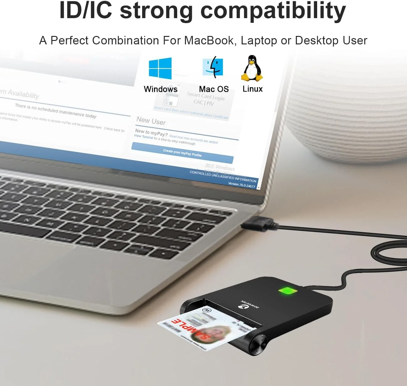 کارت خوان هوشمند ZOWEETEK، سازگار با ویندوز، مک و لینوکس کارت خوان هوشمند ZOWEETEK، سازگار با ویندوز، مک و لینوکس