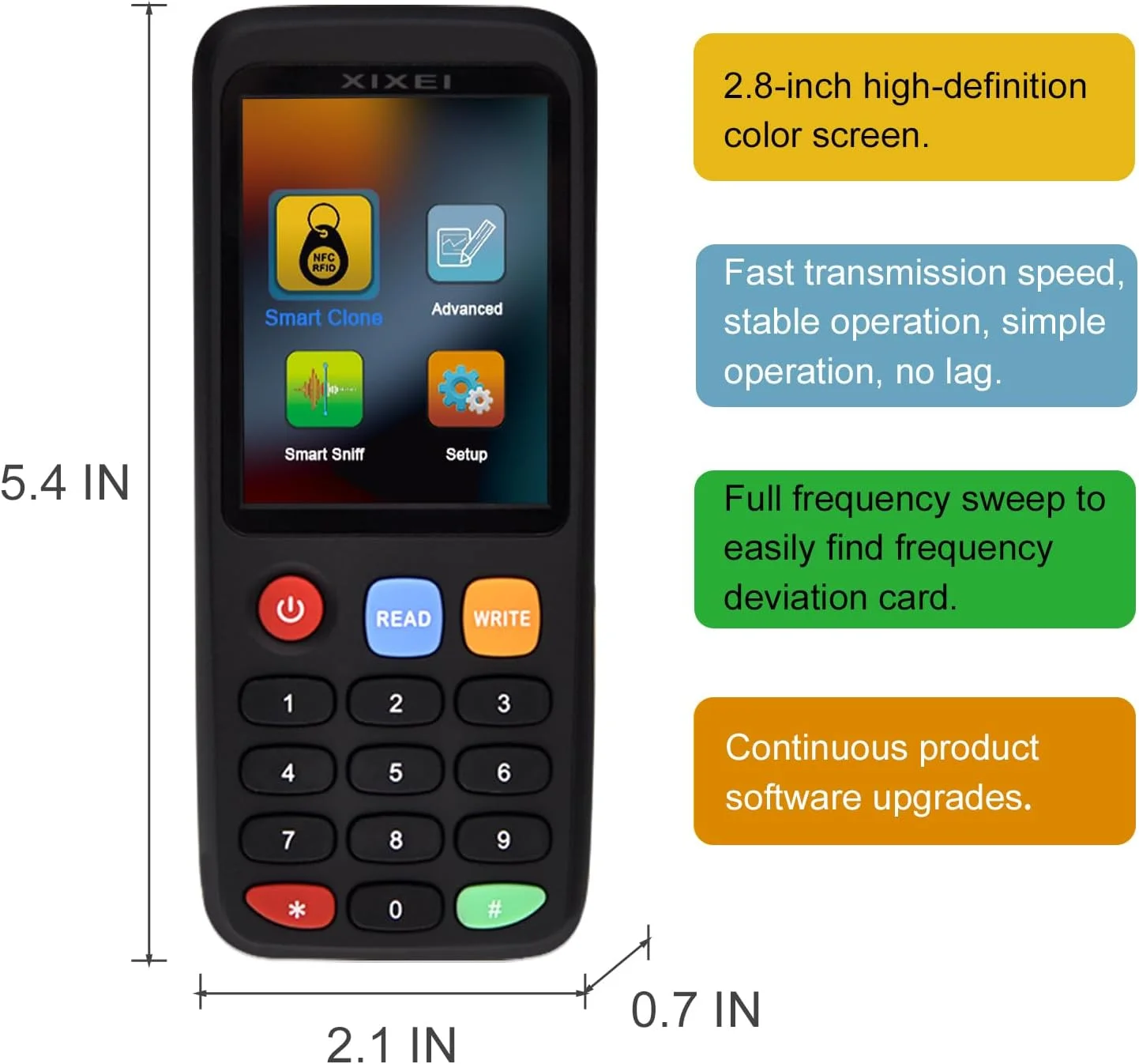 دستگاه کپی کارت NFC RFID مدل X7، خواننده و نویسنده کارت با فرکانس چندگانه، برنامه ریزی کارت هوشمند (شامل 5 عدد کارت قابل بازنویسی، 5 عدد جاسوئیچی UID و 5 عدد جاسوئیچی T5577) دستگاه کپی کارت NFC RFID مدل X7، خواننده و نویسنده کارت با فرکانس چندگانه، برنامه ریزی کارت هوشمند (شامل 5 عدد کارت قابل بازنویسی، 5 عدد جاسوئیچی UID و 5 عدد جاسوئیچی T5577)