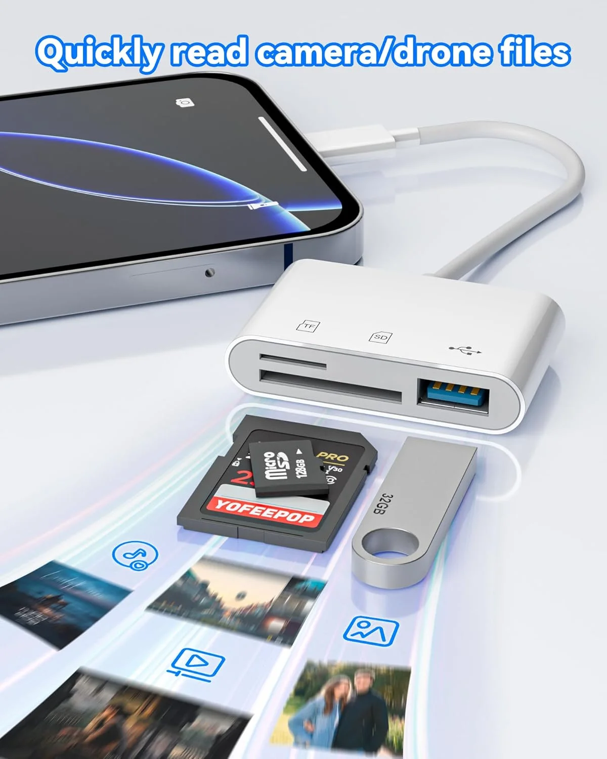 کارت خوان SD، آداپتور کارت حافظه USB 3.0 نوع C، کارت خوان SD/TF با پورت USB 3، کارت خوان SD سازگار با آیفون 17/16/15، تبلت تلفن اندروید پرو/ایر کارت خوان SD، آداپتور کارت حافظه USB 3.0 نوع C، کارت خوان SD/TF با پورت USB 3، کارت خوان SD سازگار با آیفون 17/16/15، تبلت تلفن اندروید پرو/ایر