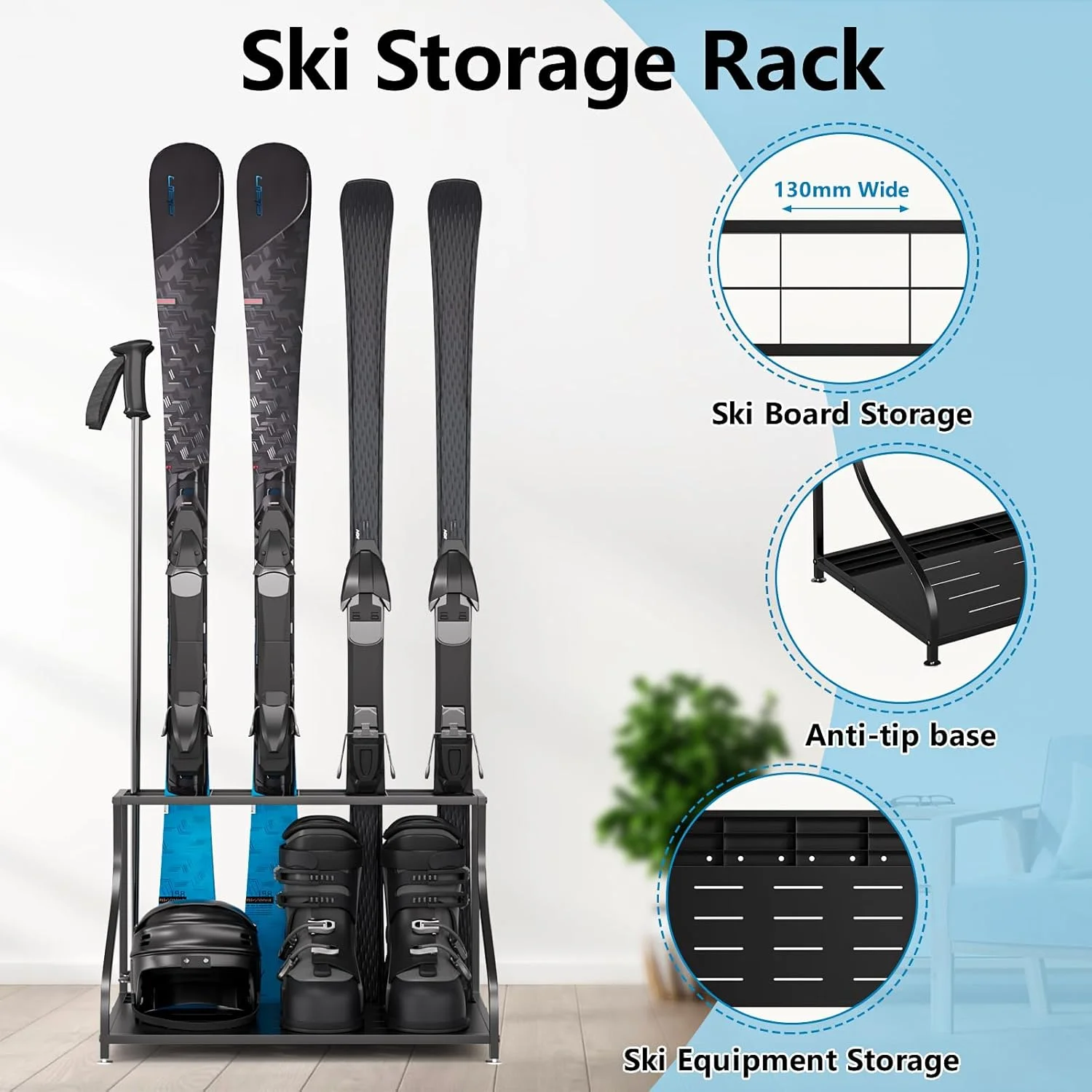 نگهدارنده اسکی، گاراژ، سازمان دهنده مستقل تجهیزات اسکی، کفش اسکی، قفسه اسنوبرد، پایه، تجهیزات برفی، محل نگهداری