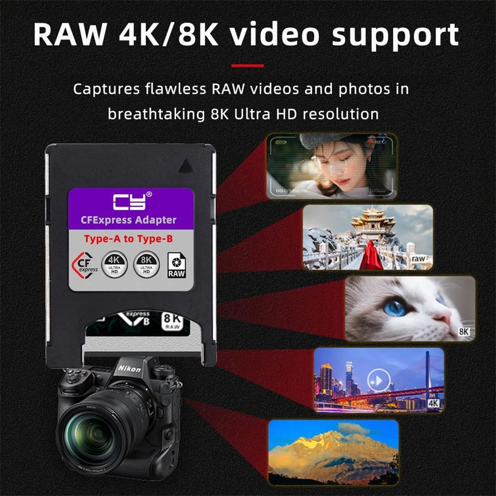 کیت آداپتور کارت حافظه CFexpress Type-A به Type-B مدل xiwai، تبدیل CFE CFA به CFB سازگار با دوربین های 8K RAW PCIe Expansion