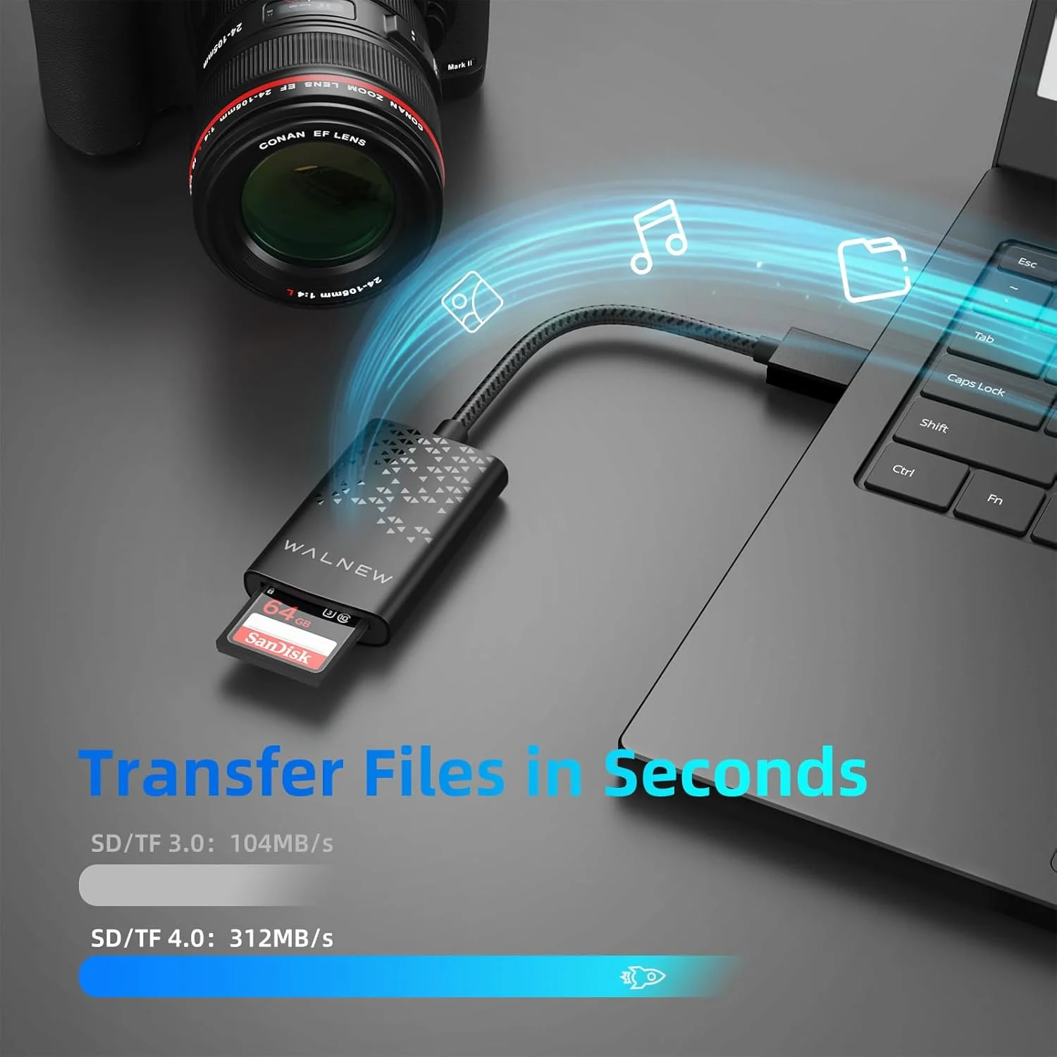 کارت خوان SD با UHS-II، کارت خوان حافظه WALNEW SD 4.0 USB 3.0 برای سیستم عامل مک، ویندوز، اندروید بر روی کامپیوتر، لپ تاپ و دوربین، آداپتور کارت SD از کارت های SD/Micro SD/SDXC/SDHC/RS-MMC/UHS-I/UHS-II پشتیبانی می کند. کارت خوان SD با UHS-II، کارت خوان حافظه WALNEW SD 4.0 USB 3.0 برای سیستم عامل مک، ویندوز، اندروید بر روی کامپیوتر، لپ تاپ و دوربین، آداپتور کارت SD از کارت های SD/Micro SD/SDXC/SDHC/RS-MMC/UHS-I/UHS-II پشتیبانی می کند.