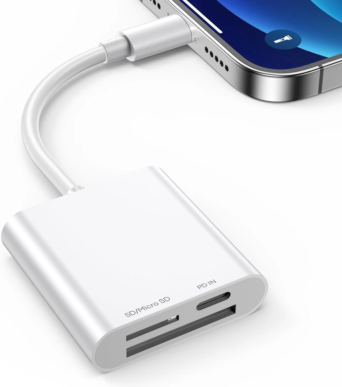 کارت خوان SD برای آیفون و آیپد، کارت خوان دوربین دیجیتال 3 در 1 با دو درگاه برای میکرو SD/SD، آداپتور کارت حافظه لایتنینگ برای عکاسی، اتصال و استفاده آسان کارت خوان SD برای آیفون و آیپد، کارت خوان دوربین دیجیتال 3 در 1 با دو درگاه برای میکرو SD/SD، آداپتور کارت حافظه لایتنینگ برای عکاسی، اتصال و استفاده آسان