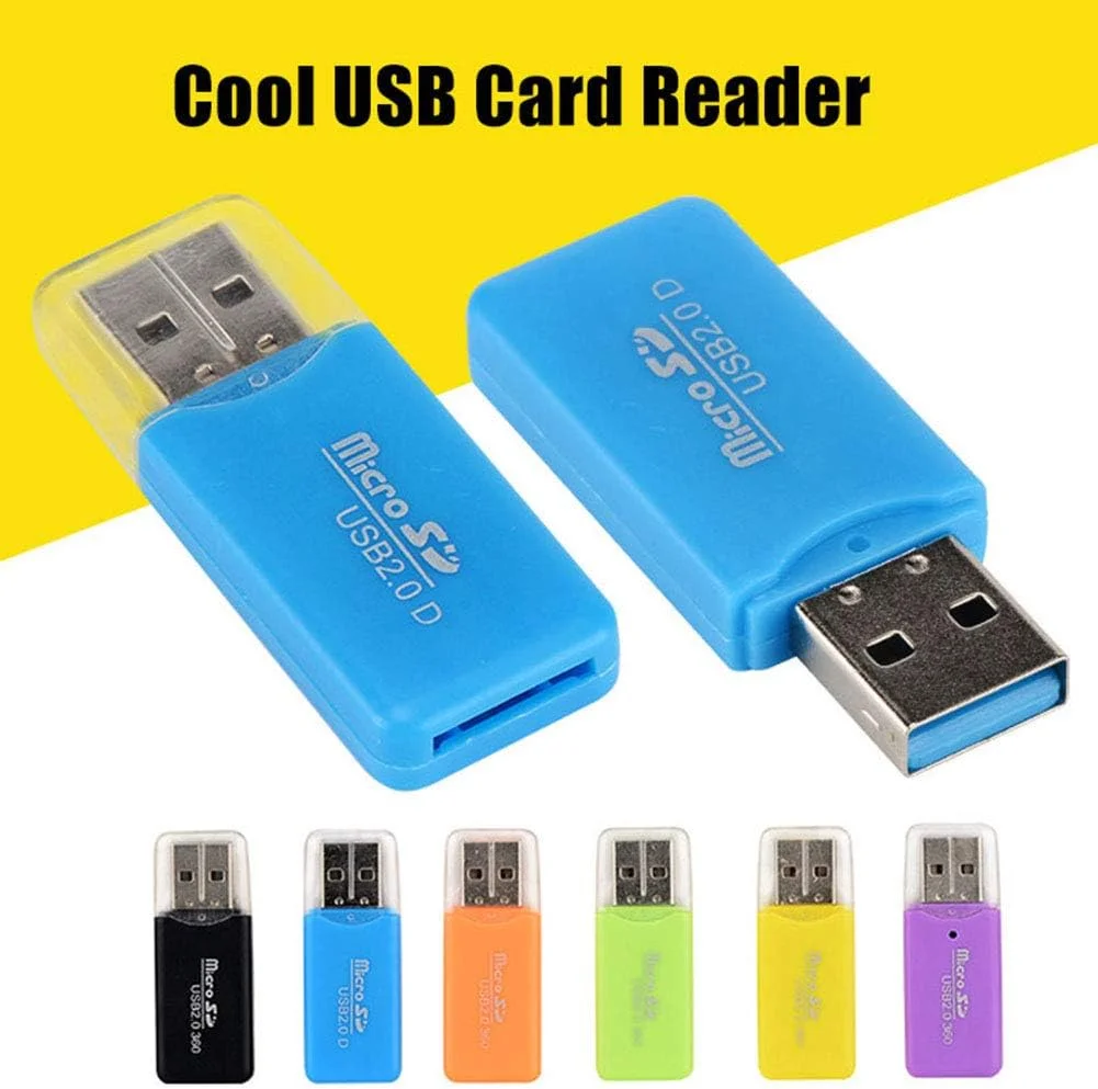 مجموعه 6 عددی کارت خوان میکرو SD مدل SDXC TF USB 2.0 T-Flash MicroSD TransFlash، آداپتور کارت خوان حافظه کوچک و خنک برای تلفن های اندرویدی، دوربین، PDA، MP3، MP4، کامپیوتر، مک، تبلت و تی وی باکس