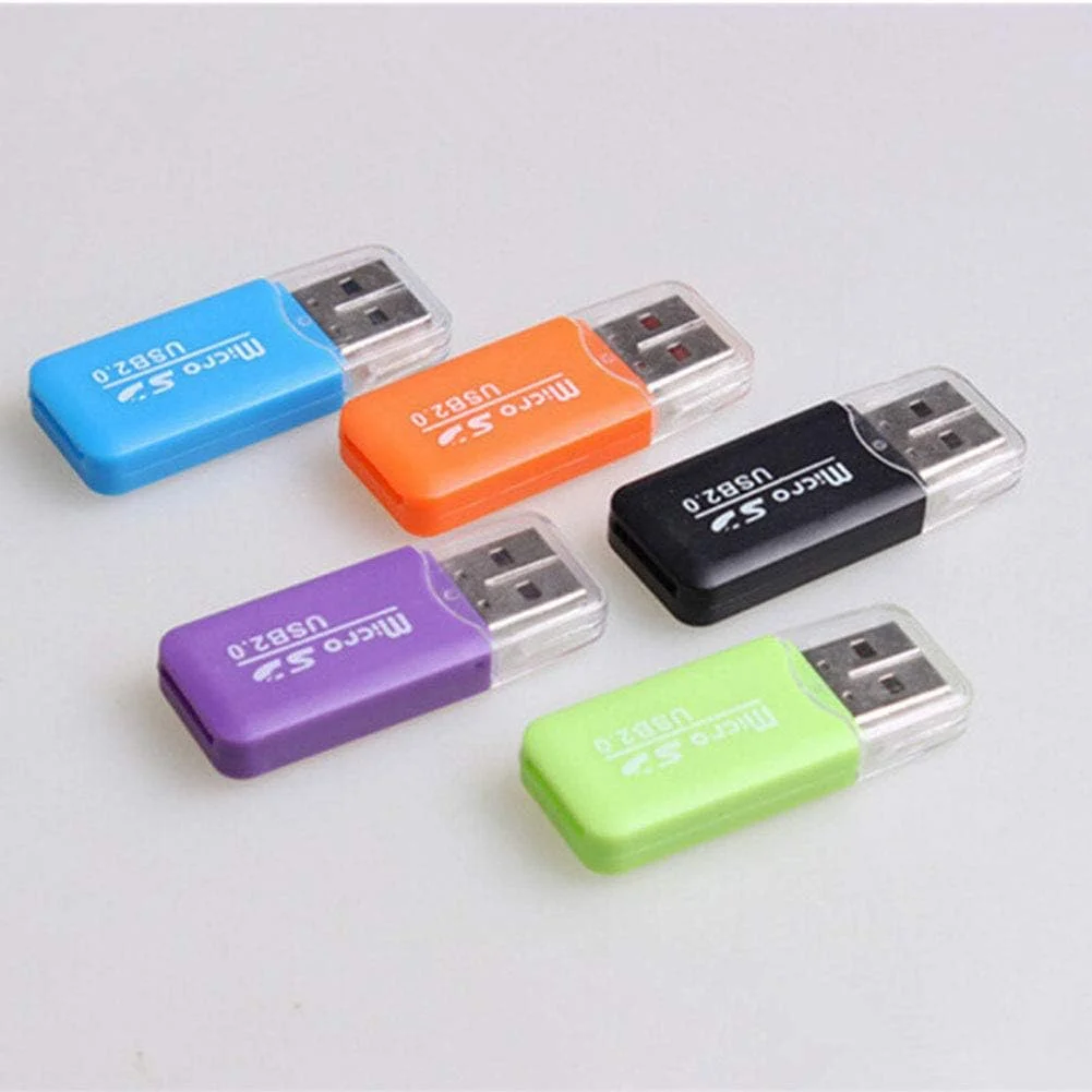 مجموعه 6 عددی کارت خوان میکرو SD مدل SDXC TF USB 2.0 T-Flash MicroSD TransFlash، آداپتور کارت خوان حافظه کوچک و خنک برای تلفن های اندرویدی، دوربین، PDA، MP3، MP4، کامپیوتر، مک، تبلت و تی وی باکس