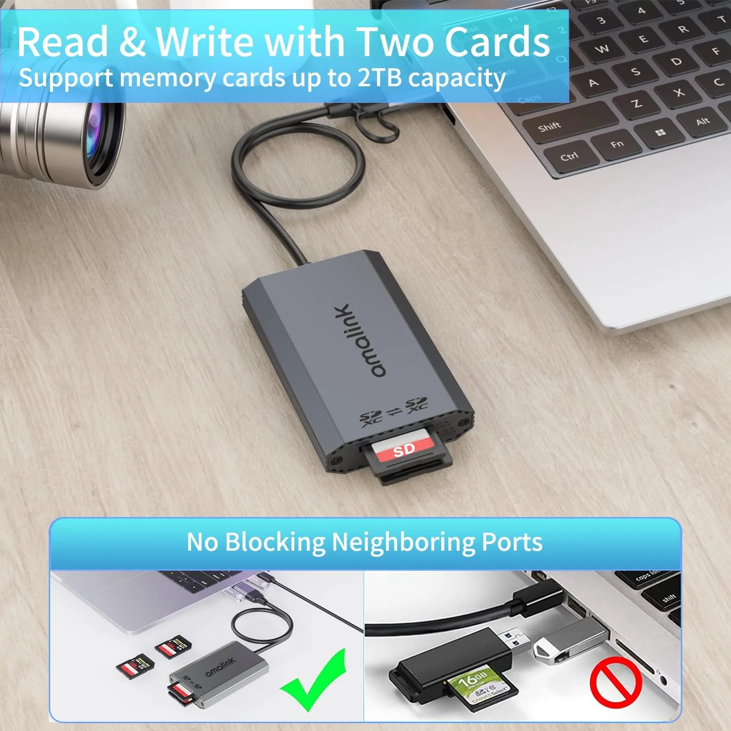 کارت خوان دوگانه SD UHS-II .amalink، آداپتور کارت خوان حافظه USB C SD 4.0 دوگانه. USB 3.2 Gen 1 کارت خوان دوگانه SDHC/SDXC UHS-II کارت خوان دوگانه SD UHS-II .amalink، آداپتور کارت خوان حافظه USB C SD 4.0 دوگانه. USB 3.2 Gen 1 کارت خوان دوگانه SDHC/SDXC UHS-II