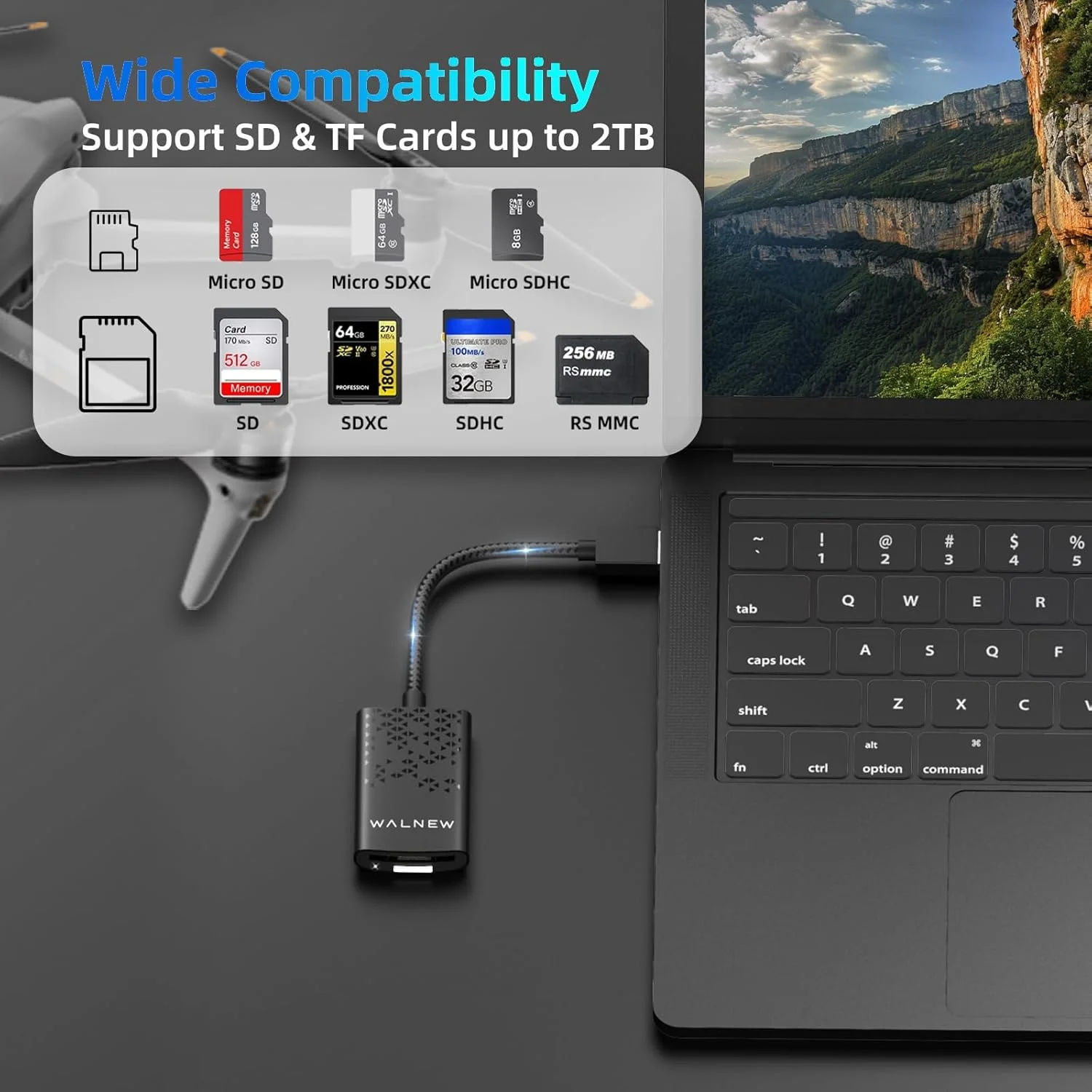 کارت خوان SD با UHS-II، کارت خوان حافظه WALNEW SD 4.0 USB 3.0 برای سیستم عامل مک، ویندوز، اندروید بر روی کامپیوتر، لپ تاپ و دوربین، آداپتور کارت SD از کارت های SD/Micro SD/SDXC/SDHC/RS-MMC/UHS-I/UHS-II پشتیبانی می کند. کارت خوان SD با UHS-II، کارت خوان حافظه WALNEW SD 4.0 USB 3.0 برای سیستم عامل مک، ویندوز، اندروید بر روی کامپیوتر، لپ تاپ و دوربین، آداپتور کارت SD از کارت های SD/Micro SD/SDXC/SDHC/RS-MMC/UHS-I/UHS-II پشتیبانی می کند.