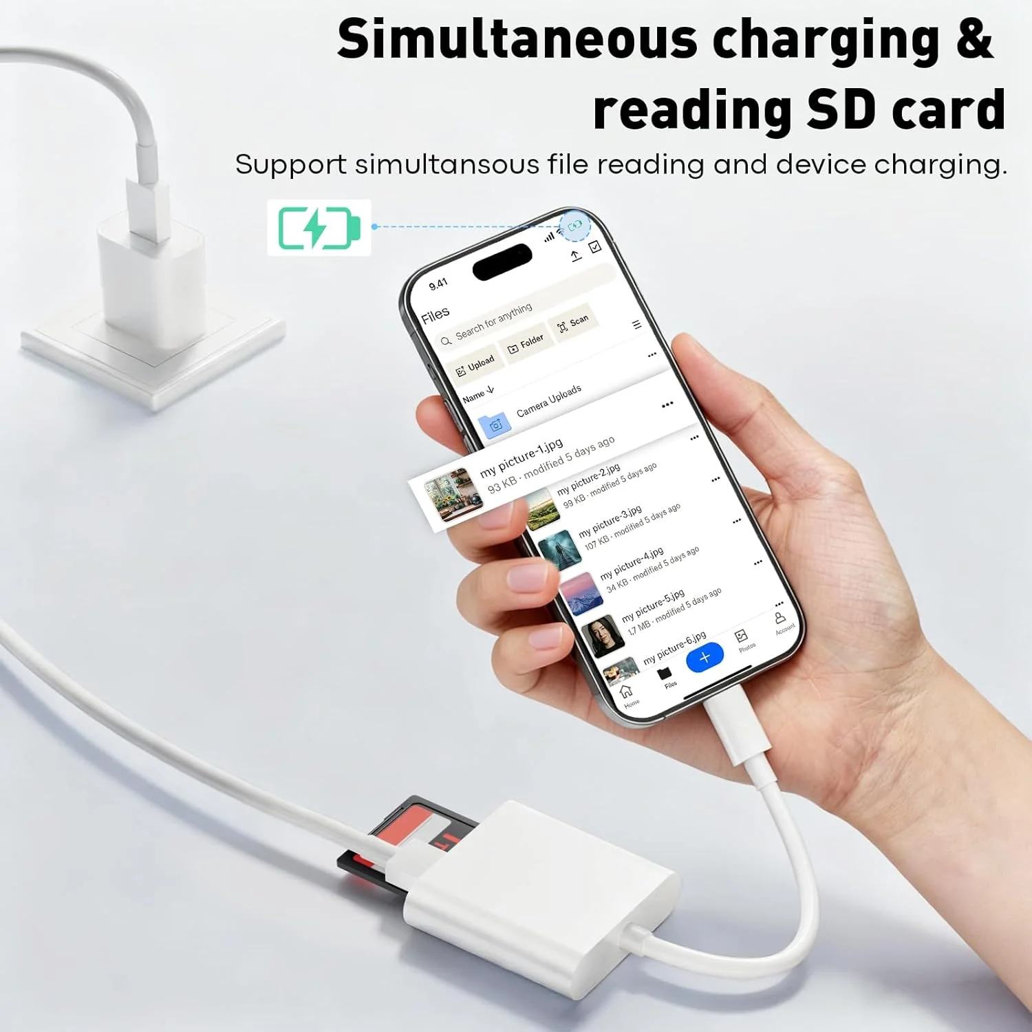 کارت خوان SD برای آیفون و آیپد، کارت خوان دوربین دیجیتال 3 در 1 با دو درگاه برای میکرو SD/SD، آداپتور کارت حافظه لایتنینگ برای عکاسی، اتصال و استفاده آسان