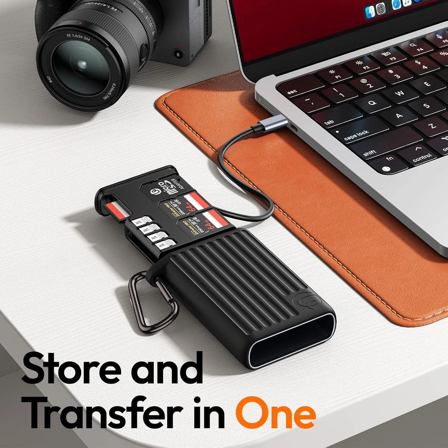 کارت خوان پرسرعت SD مدل ULANZI MCR-02، کارت خوان USB 3.2 CFexpress B، نگهدارنده کارت خوان 2 در 1 SD/Micro SD، جعبه ضد آب، جعبه ذخیره کارت Type-C SD/TF برای آیفون/اندروید، دوربین های اکشن