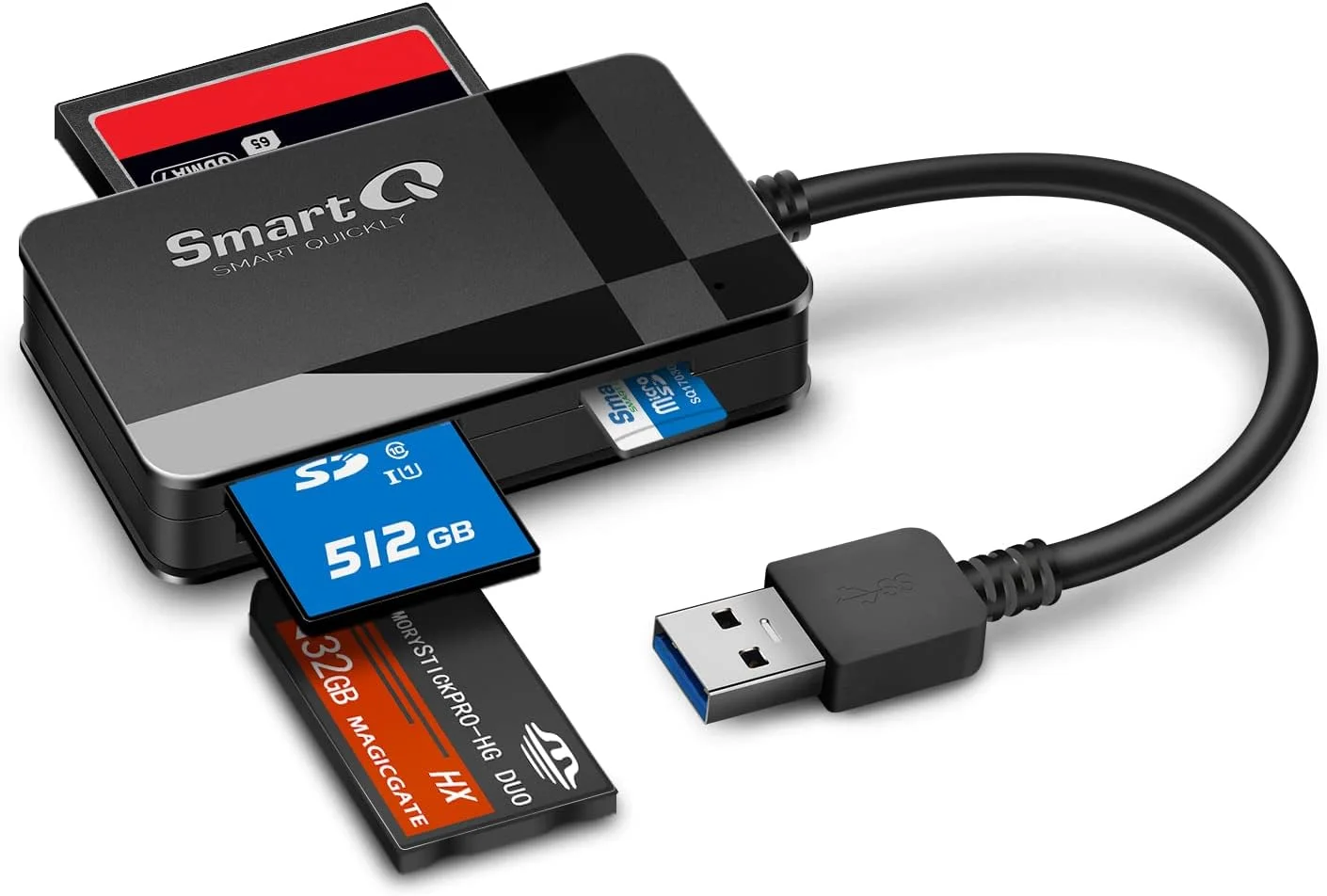 کارتخوان هوشمند SmartQ C368 USB 3.0 - اتصال آسان، سازگار با اپل و ویندوز، پشتیبانی از کارتهای SD، Micro SD، MS، CF کارتخوان هوشمند SmartQ C368 USB 3.0 - اتصال آسان، سازگار با اپل و ویندوز، پشتیبانی از کارتهای SD، Micro SD، MS، CF
