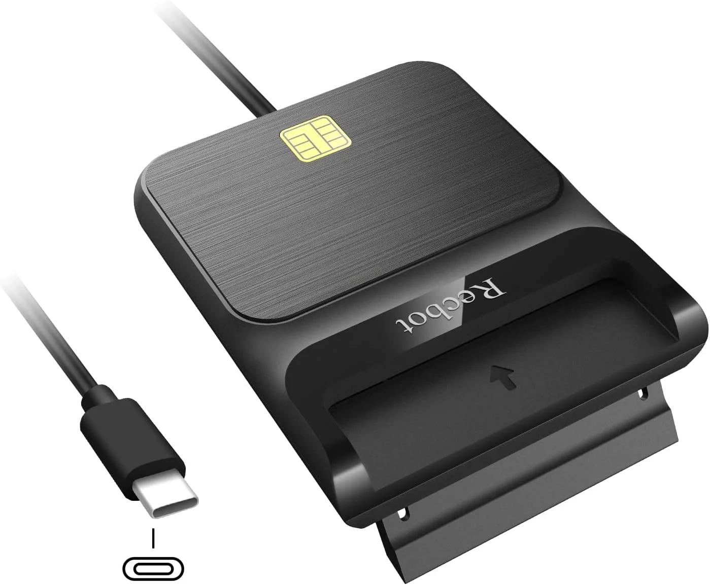 کارت‌خوان CAC مدل Recbot USB C، کارت‌خوان نظامی USB C، کارت‌خوان کارت دسترسی مشترک نظامی DOD USB C، سازگار با ویندوز، مک‌اواس و لینوکس