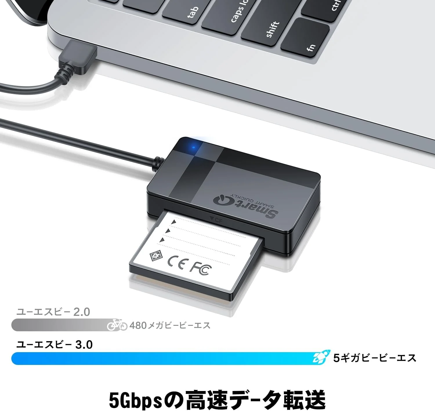 کارت‌خوان هوشمند SmartQ C368 USB 3.0 - اتصال آسان، سازگار با اپل و ویندوز، پشتیبانی از کارت‌های SD، Micro SD، MS، CF