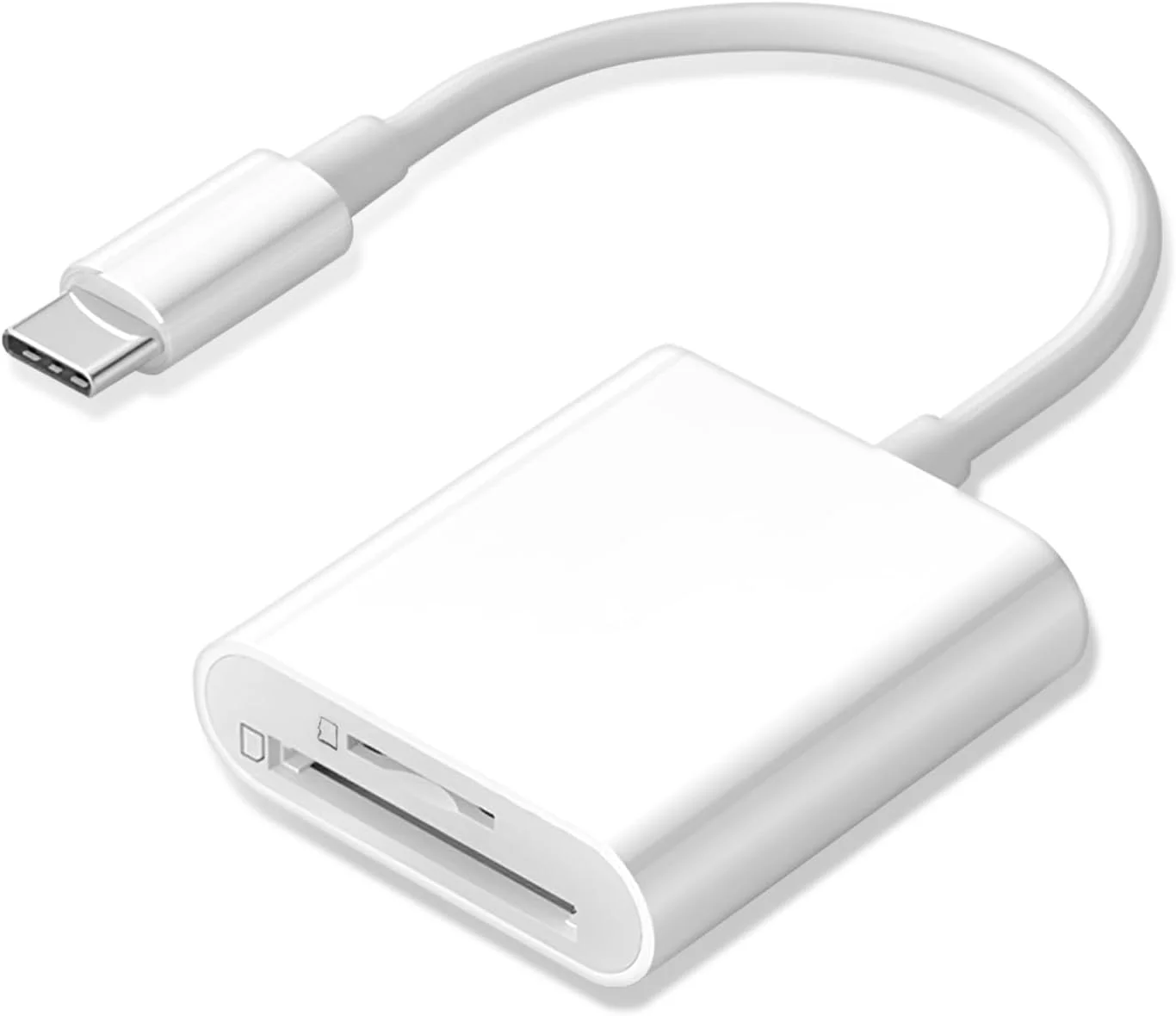 کارت خوان USB C SD، کارت خوان Type C SD، پشتیبانی از آداپتورهای کارت حافظه SD و MicroSD برای آیفون 15 16/آیپد/مک بوک/مک، نمایشگر دوربین تریل پلاگ اند پلی - 2 اسلات