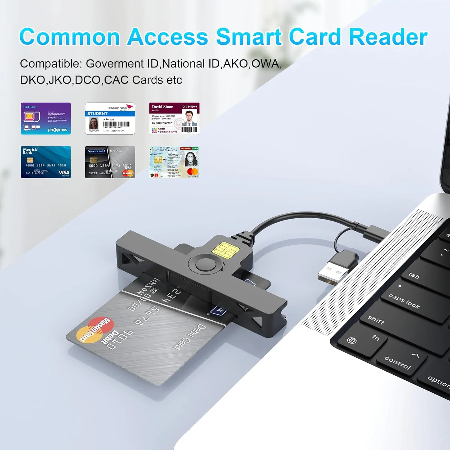 کارتخوان CAC نظامی USB C، کارتخوان هوشمند CAC USB نظامی DOD، کارتخوان 2 در 1 USB/Type C با قابلیت اتصال سوییچ، کارتخوان ID CAC سازگار با Mac Os، Windows، Linux، مشکی کارتخوان CAC نظامی USB C، کارتخوان هوشمند CAC USB نظامی DOD، کارتخوان 2 در 1 USB/Type C با قابلیت اتصال سوییچ، کارتخوان ID CAC سازگار با Mac Os، Windows، Linux، مشکی