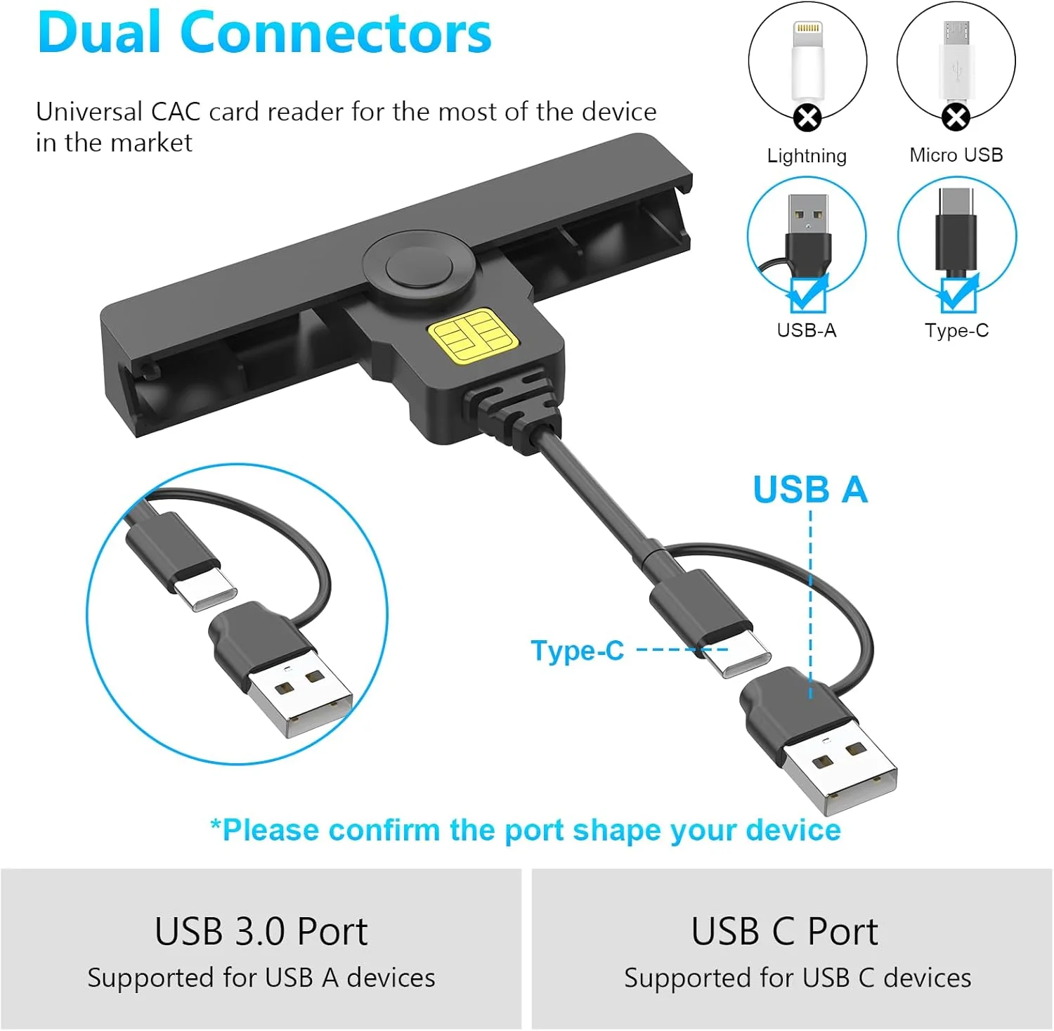 کارتخوان CAC نظامی USB C، کارتخوان هوشمند CAC USB نظامی DOD، کارتخوان 2 در 1 USB/Type C با قابلیت اتصال سوییچ، کارتخوان ID CAC سازگار با Mac Os، Windows، Linux، مشکی کارتخوان CAC نظامی USB C، کارتخوان هوشمند CAC USB نظامی DOD، کارتخوان 2 در 1 USB/Type C با قابلیت اتصال سوییچ، کارتخوان ID CAC سازگار با Mac Os، Windows، Linux، مشکی