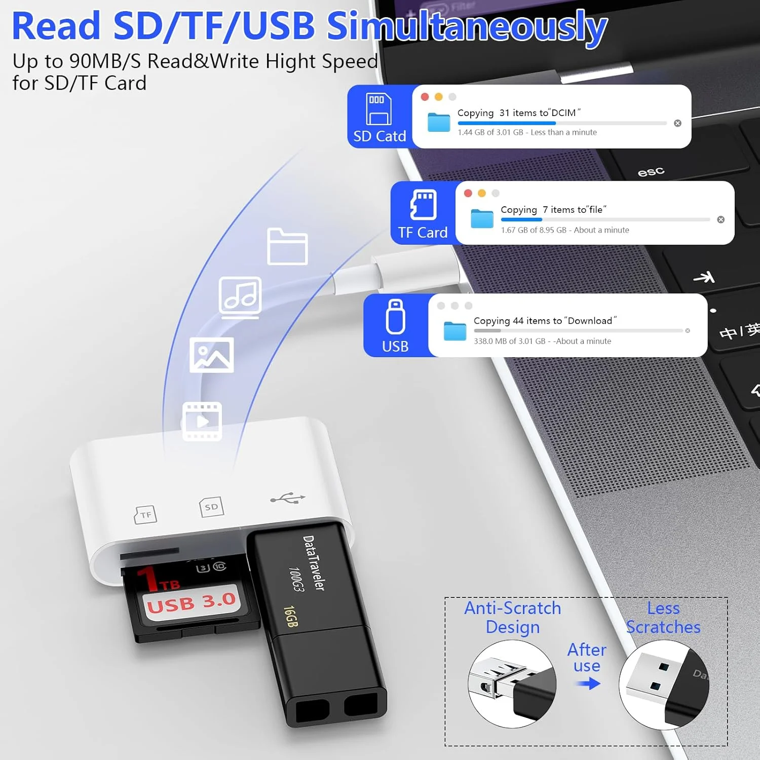 کارت خوان SD مدل USB C برای آیفون 17 ایر پرو مکس 16e 16 پرو مکس پلاس/مک بوک/سامسونگ، آداپتور کارت حافظه دوربین TypeC برای کارت های SD، Micro SD، SDHC، SDXC، TF، MMC، UHSI کارت خوان SD مدل USB C برای آیفون 17 ایر پرو مکس 16e 16 پرو مکس پلاس/مک بوک/سامسونگ، آداپتور کارت حافظه دوربین TypeC برای کارت های SD، Micro SD، SDHC، SDXC، TF، MMC، UHSI