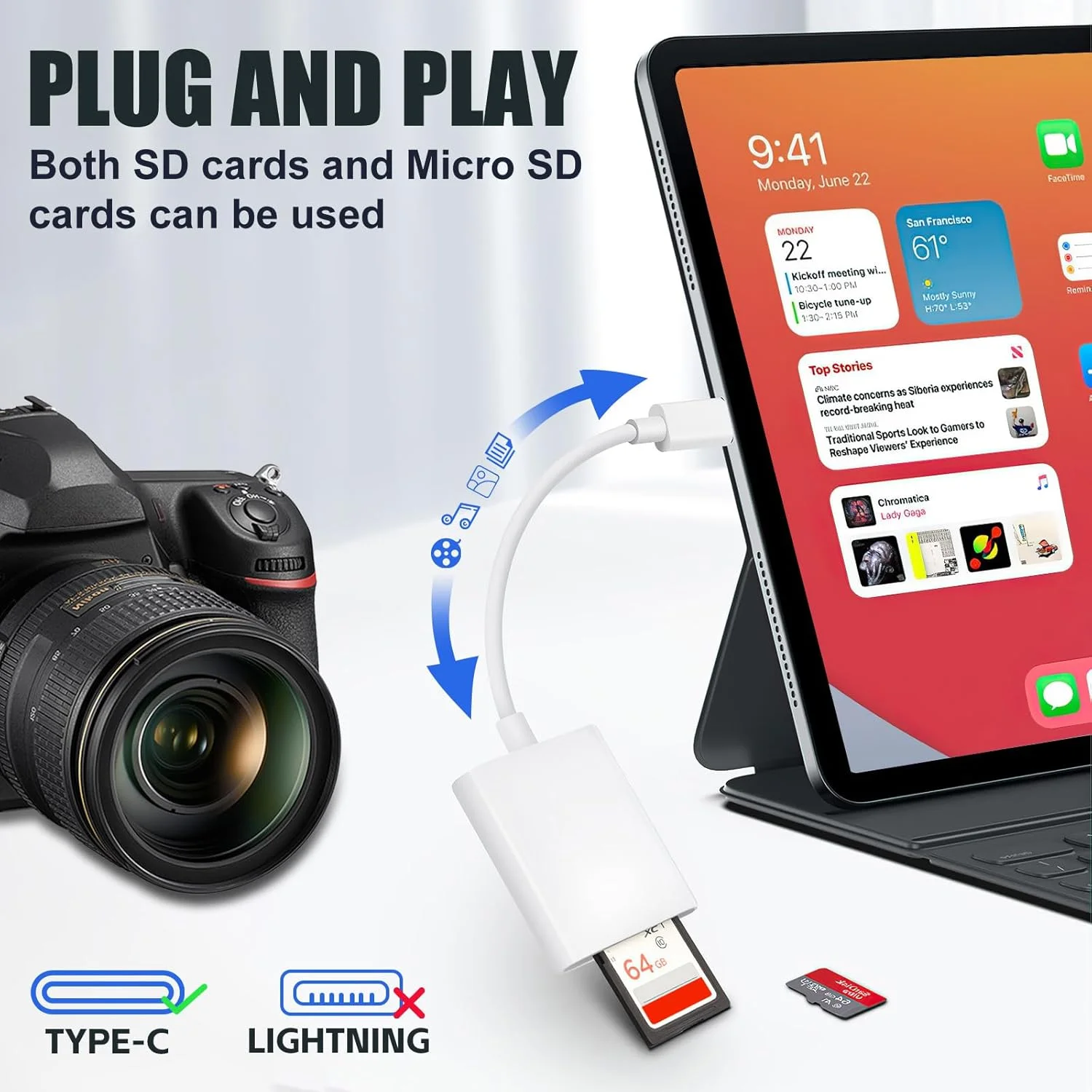 کارت خوان USB C SD، کارت خوان Type C SD، پشتیبانی از آداپتورهای کارت حافظه SD و MicroSD برای آیفون 15 16/آیپد/مک بوک/مک، نمایشگر دوربین تریل پلاگ اند پلی - 2 اسلات کارت خوان USB C SD، کارت خوان Type C SD، پشتیبانی از آداپتورهای کارت حافظه SD و MicroSD برای آیفون 15 16/آیپد/مک بوک/مک، نمایشگر دوربین تریل پلاگ اند پلی - 2 اسلات