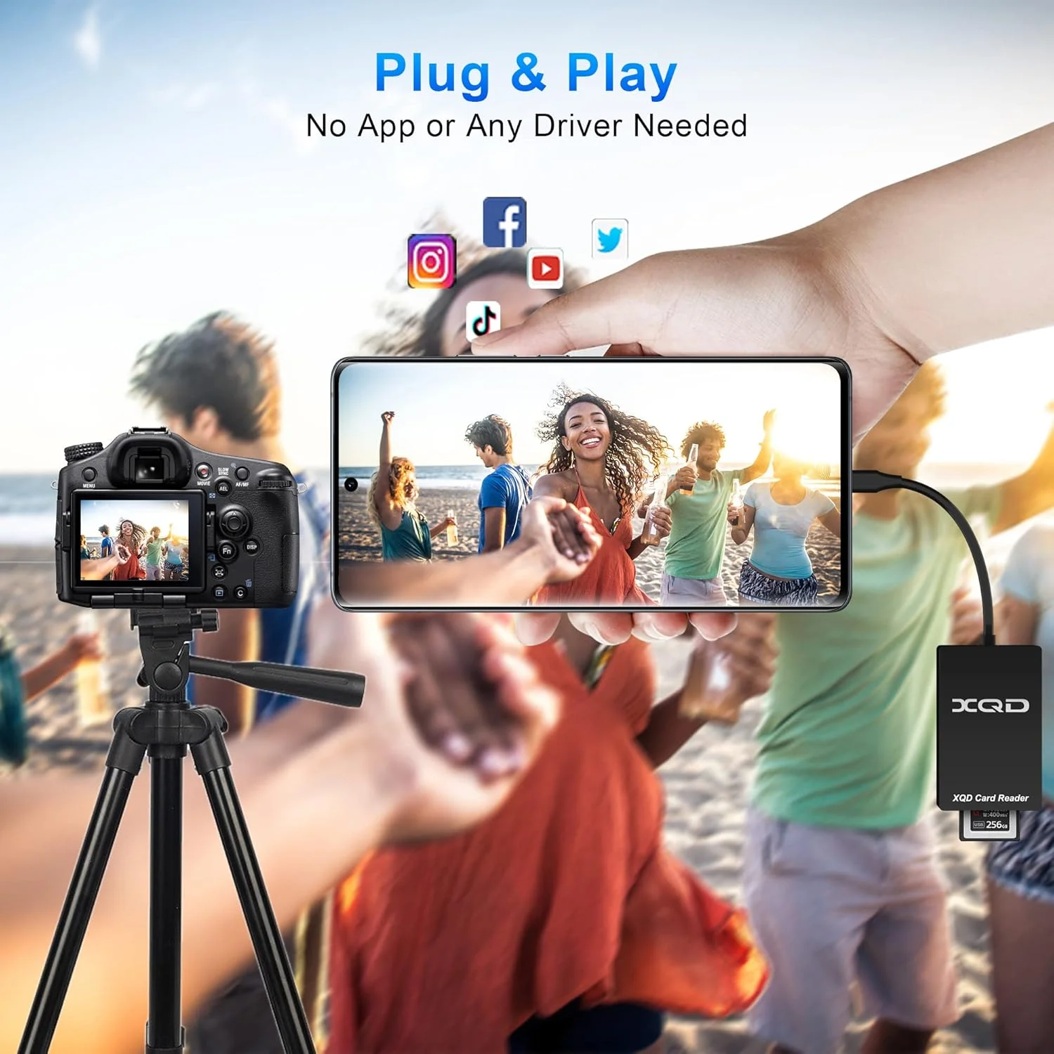 کارت خوان XQD - آداپتور کارت خوان حافظه USB C XQD با سرعت 5 گیگابیت بر ثانیه سازگار با کارت XQD سری G/M، کارت USB Mark Xqd Lexar 2933x/1400x برای اندروید/ویندوز/مک OS/لینوکس/آیفون 16 15 کارت خوان XQD - آداپتور کارت خوان حافظه USB C XQD با سرعت 5 گیگابیت بر ثانیه سازگار با کارت XQD سری G/M، کارت USB Mark Xqd Lexar 2933x/1400x برای اندروید/ویندوز/مک OS/لینوکس/آیفون 16 15