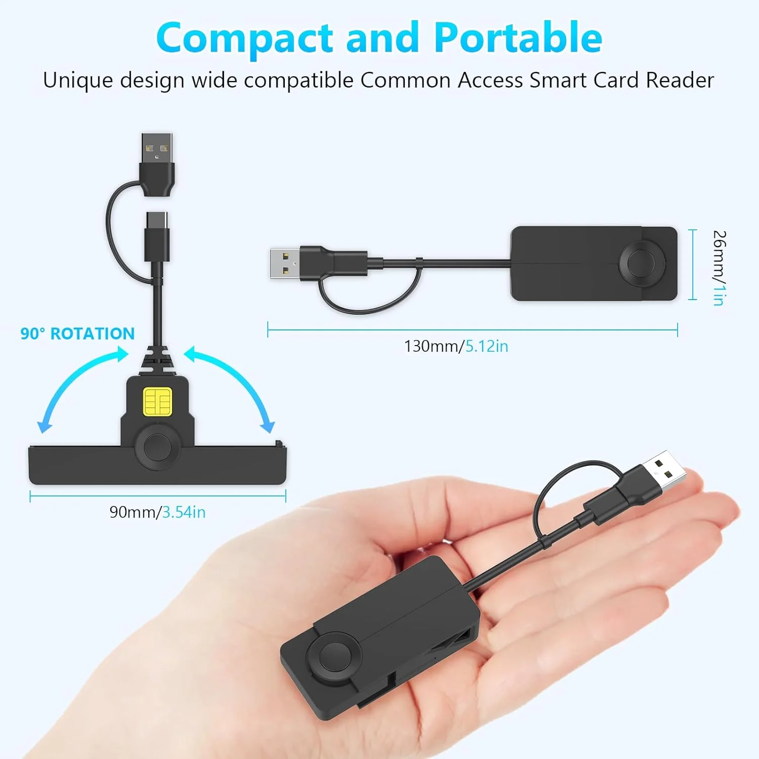 کارتخوان CAC نظامی USB C، کارتخوان هوشمند CAC USB نظامی DOD، کارتخوان 2 در 1 USB/Type C با قابلیت اتصال سوییچ، کارتخوان ID CAC سازگار با Mac Os، Windows، Linux، مشکی کارتخوان CAC نظامی USB C، کارتخوان هوشمند CAC USB نظامی DOD، کارتخوان 2 در 1 USB/Type C با قابلیت اتصال سوییچ، کارتخوان ID CAC سازگار با Mac Os، Windows، Linux، مشکی