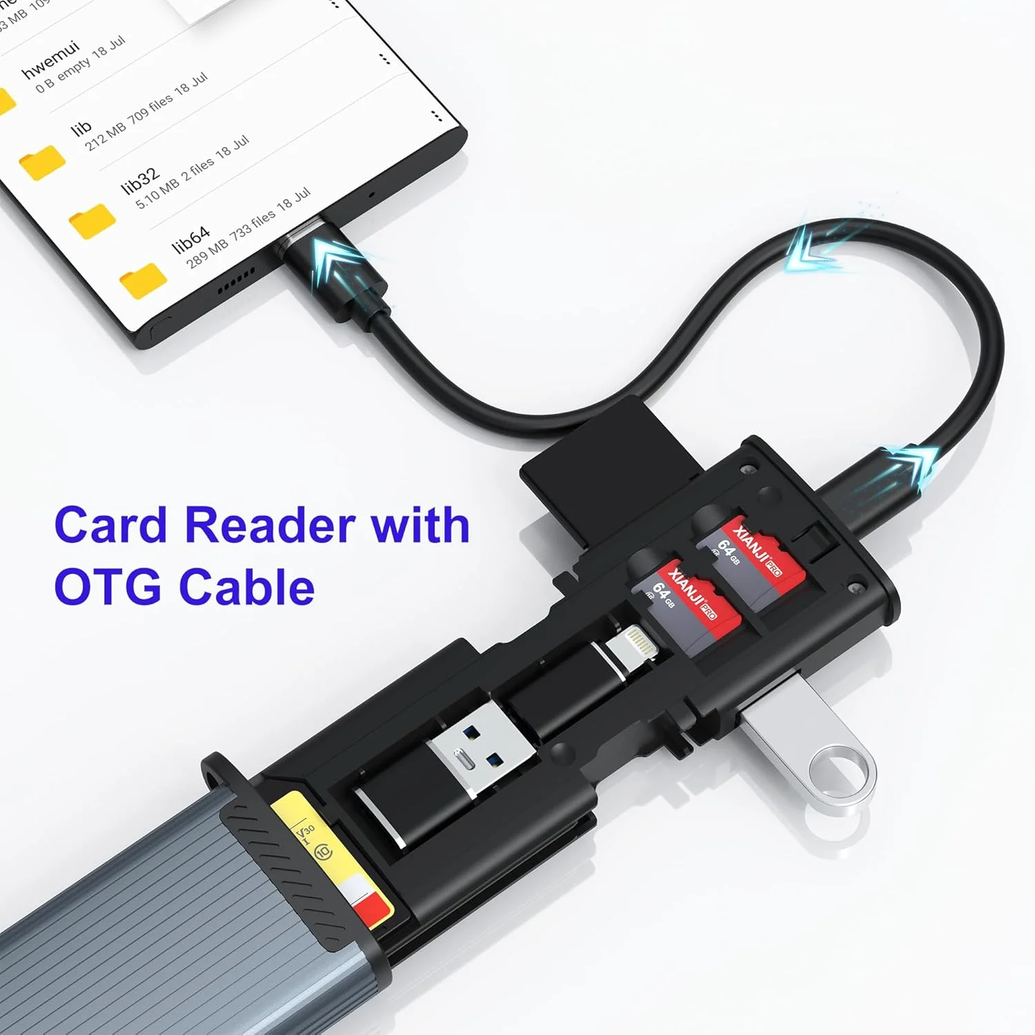 کارت خوان و جعبه نگهداری کارت حافظه SD/TF مدل 9 در 1 به همراه کابل USB-C و آداپتور لایتنینگ/USB A - نگهدارنده کارت حافظه قابل حمل برای دوربین ها، تلفن ها، کامپیوترها و پهپادها، دارای چراغ LED کارت خوان و جعبه نگهداری کارت حافظه SD/TF مدل 9 در 1 به همراه کابل USB-C و آداپتور لایتنینگ/USB A - نگهدارنده کارت حافظه قابل حمل برای دوربین ها، تلفن ها، کامپیوترها و پهپادها، دارای چراغ LED