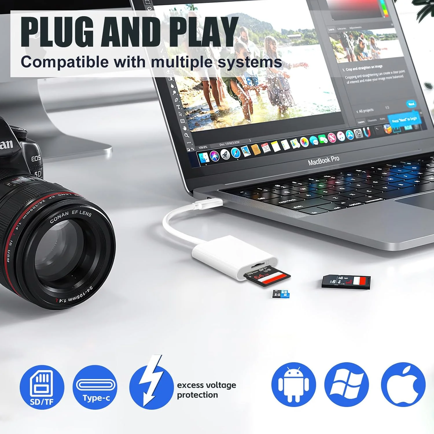 کارت خوان USB C SD، کارت خوان Type C SD، پشتیبانی از آداپتورهای کارت حافظه SD و MicroSD برای آیفون 15 16/آیپد/مک بوک/مک، نمایشگر دوربین تریل پلاگ اند پلی - 2 اسلات کارت خوان USB C SD، کارت خوان Type C SD، پشتیبانی از آداپتورهای کارت حافظه SD و MicroSD برای آیفون 15 16/آیپد/مک بوک/مک، نمایشگر دوربین تریل پلاگ اند پلی - 2 اسلات