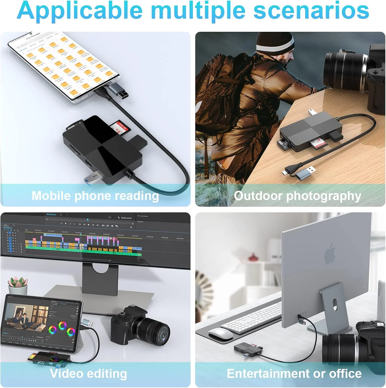 آداپتور کارت حافظه پرو دو، کارت خوان چند منظوره USB C + USB 3.0 برای MS/SD/TF/XD/CF، کارت خوان حافظه 8 در 1 (USB A + USB C) آداپتور کارت حافظه پرو دو، کارت خوان چند منظوره USB C + USB 3.0 برای MS/SD/TF/XD/CF، کارت خوان حافظه 8 در 1 (USB A + USB C)