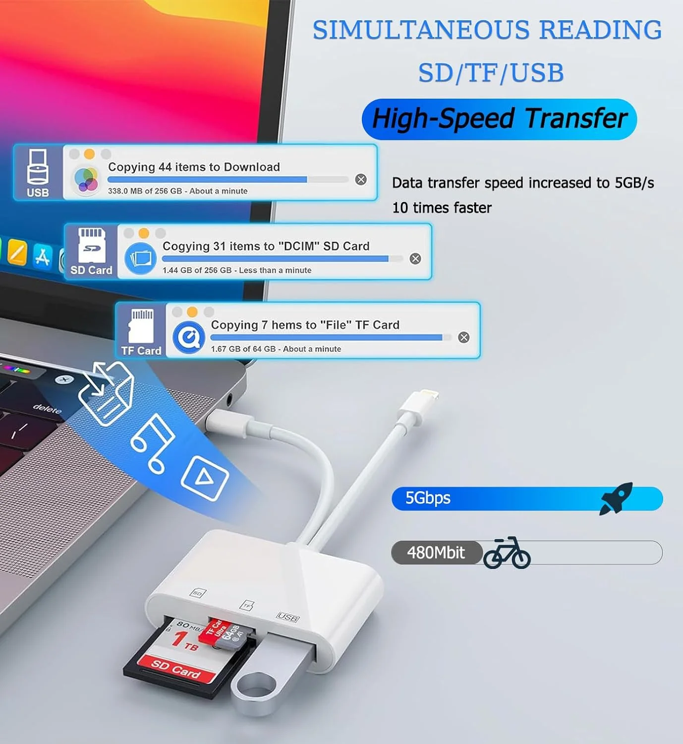 کارت خوان SD برای آیفون، آیپد، USB C و لایتنینگ با پورت دوگانه، آداپتور کارت حافظه برای آداپتور دوربین، پشتیبانی از SD، Micro SD، USB 3.0، بدون نیاز به برنامه یا درایور کارت خوان SD برای آیفون، آیپد، USB C و لایتنینگ با پورت دوگانه، آداپتور کارت حافظه برای آداپتور دوربین، پشتیبانی از SD، Micro SD، USB 3.0، بدون نیاز به برنامه یا درایور
