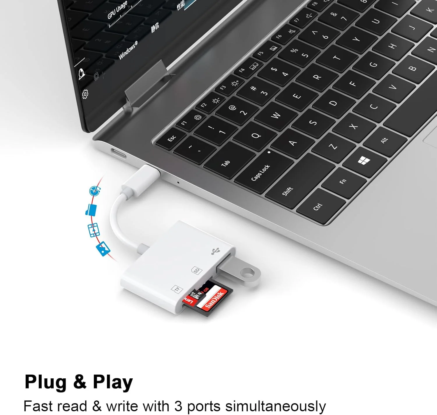 کارت خوان USB C SD برای آیفون 17، 16، 15 پرو مکس، آیپد، مک بوک، آداپتور کارت حافظه دوربین شکاری 3 در 1 Type C با دو اسلات و پورت USB برای مک بوک پرو/ایر/مینی، لپ تاپ اندروید و سایر دستگاه های USB C کارت خوان USB C SD برای آیفون 17، 16، 15 پرو مکس، آیپد، مک بوک، آداپتور کارت حافظه دوربین شکاری 3 در 1 Type C با دو اسلات و پورت USB برای مک بوک پرو/ایر/مینی، لپ تاپ اندروید و سایر دستگاه های USB C