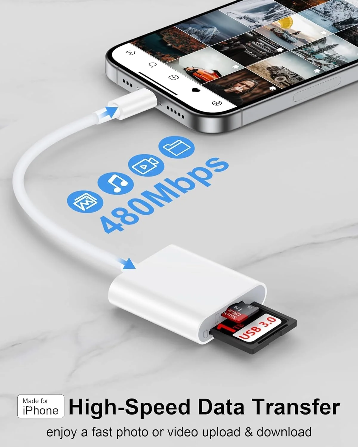 کارت خوان SD Type C برای آیفون 17/17Pro16e/16Pro/15Pro، مک بوک، آیپد پرو، کارت خوان USB C Micro SD دو اسلات 3.0 سرعت بالا آداپتور کارت حافظه دوربین Trail برای اندروید Samsung S25، Plug and Play کارت خوان SD Type C برای آیفون 17/17Pro16e/16Pro/15Pro، مک بوک، آیپد پرو، کارت خوان USB C Micro SD دو اسلات 3.0 سرعت بالا آداپتور کارت حافظه دوربین Trail برای اندروید Samsung S25، Plug and Play