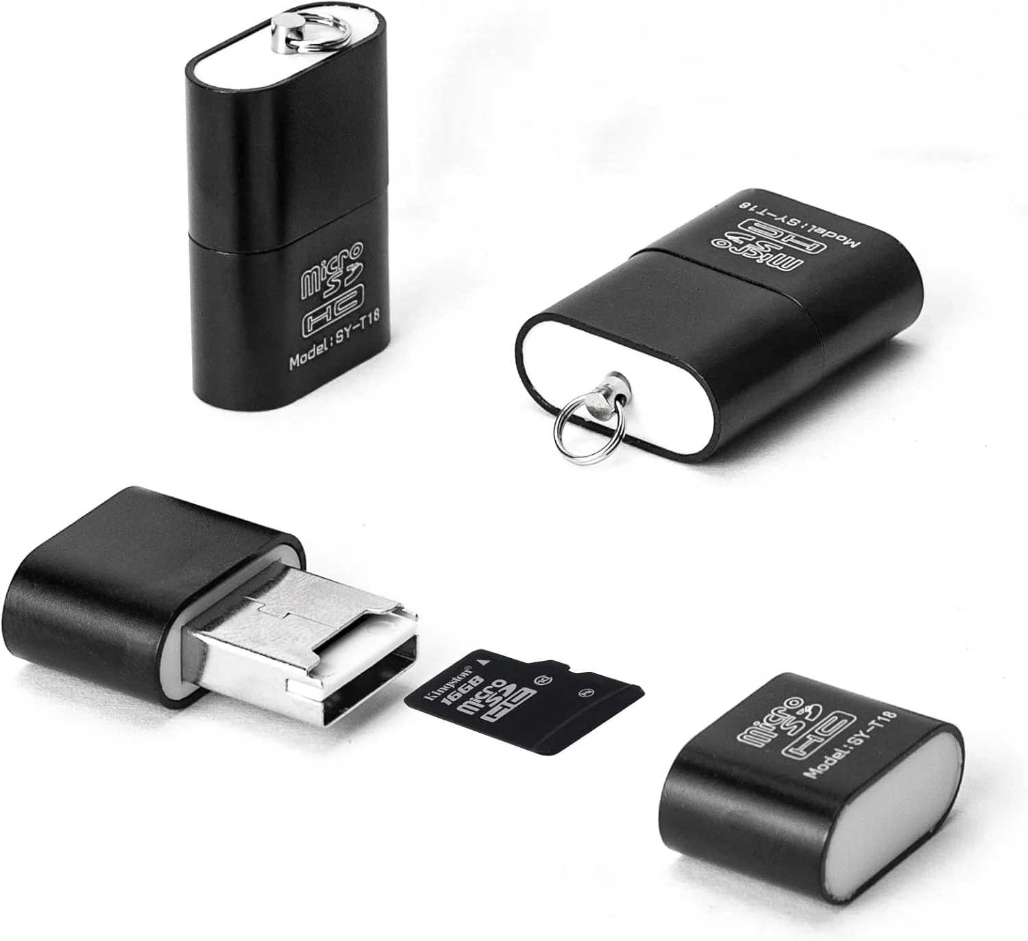 [بسته 3 عددی] کارت خوان برای اندروید، آداپتور کارت میکرو SD به USB، کارت خوان TF با اندازه کوچک برای کارت حافظه دوربین، کارت خوان Wansurs برای لپ تاپ کامپیوتر (مشکی)