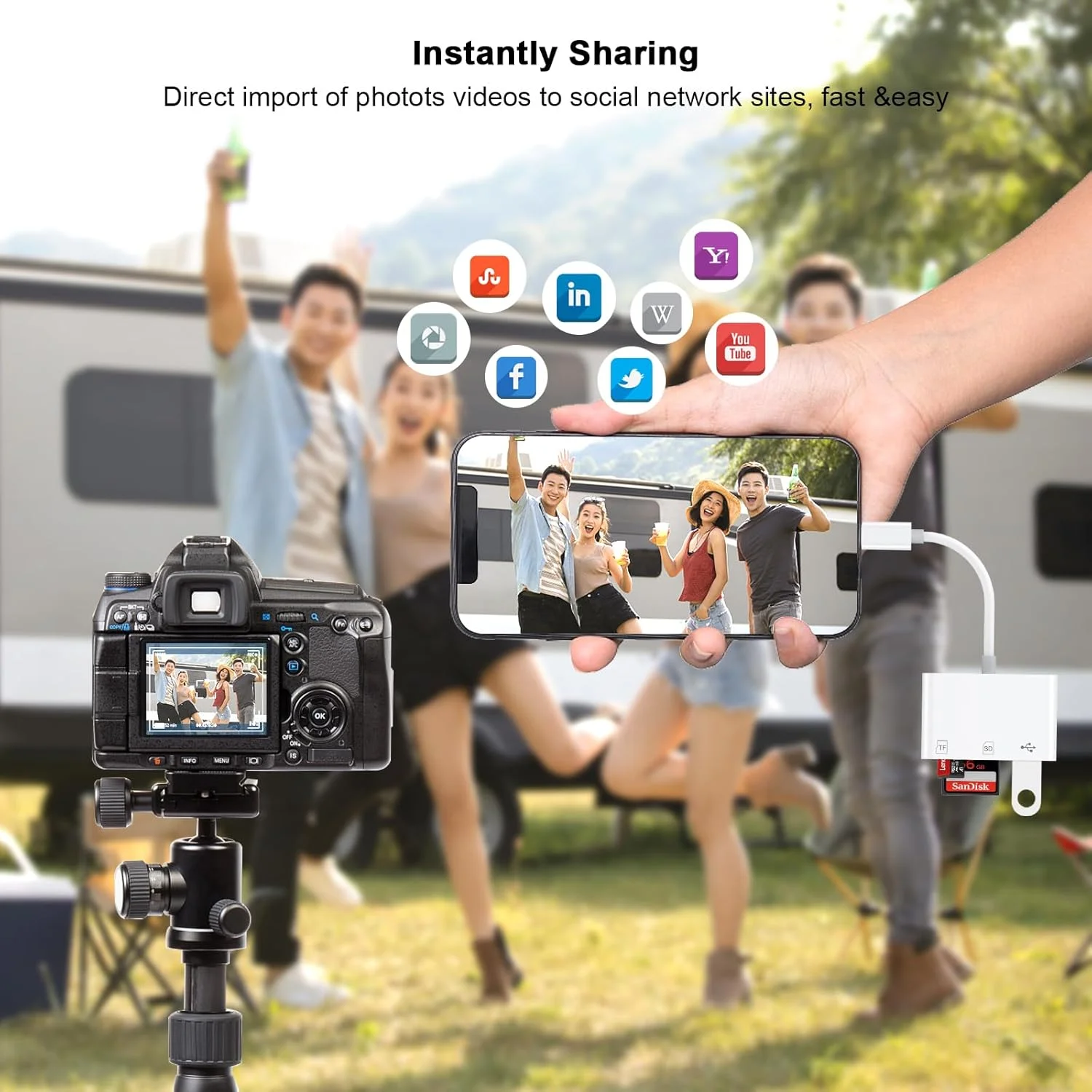 کارت خوان USB C SD برای آیفون 17، 16، 15 پرو مکس، آیپد، مک بوک، آداپتور کارت حافظه دوربین شکاری 3 در 1 Type C با دو اسلات و پورت USB برای مک بوک پرو/ایر/مینی، لپ تاپ اندروید و سایر دستگاه های USB C کارت خوان USB C SD برای آیفون 17، 16، 15 پرو مکس، آیپد، مک بوک، آداپتور کارت حافظه دوربین شکاری 3 در 1 Type C با دو اسلات و پورت USB برای مک بوک پرو/ایر/مینی، لپ تاپ اندروید و سایر دستگاه های USB C