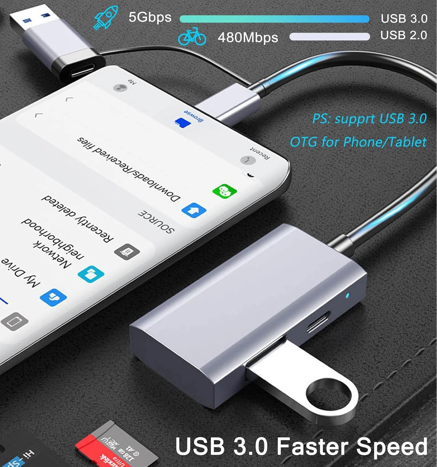 کارت خوان USB C به USB 3.0 SD مدل 4 در 1، هاب USB A&C با کارت خوان حافظه SD/TF، USB 3.0 OTG، پورت های USB C سازگار برای کامپیوتر، لپ تاپ، مک بوک پرو/ایر، آیفون 15، آی مک پرو، سرفیس کارت خوان USB C به USB 3.0 SD مدل 4 در 1، هاب USB A&C با کارت خوان حافظه SD/TF، USB 3.0 OTG، پورت های USB C سازگار برای کامپیوتر، لپ تاپ، مک بوک پرو/ایر، آیفون 15، آی مک پرو، سرفیس