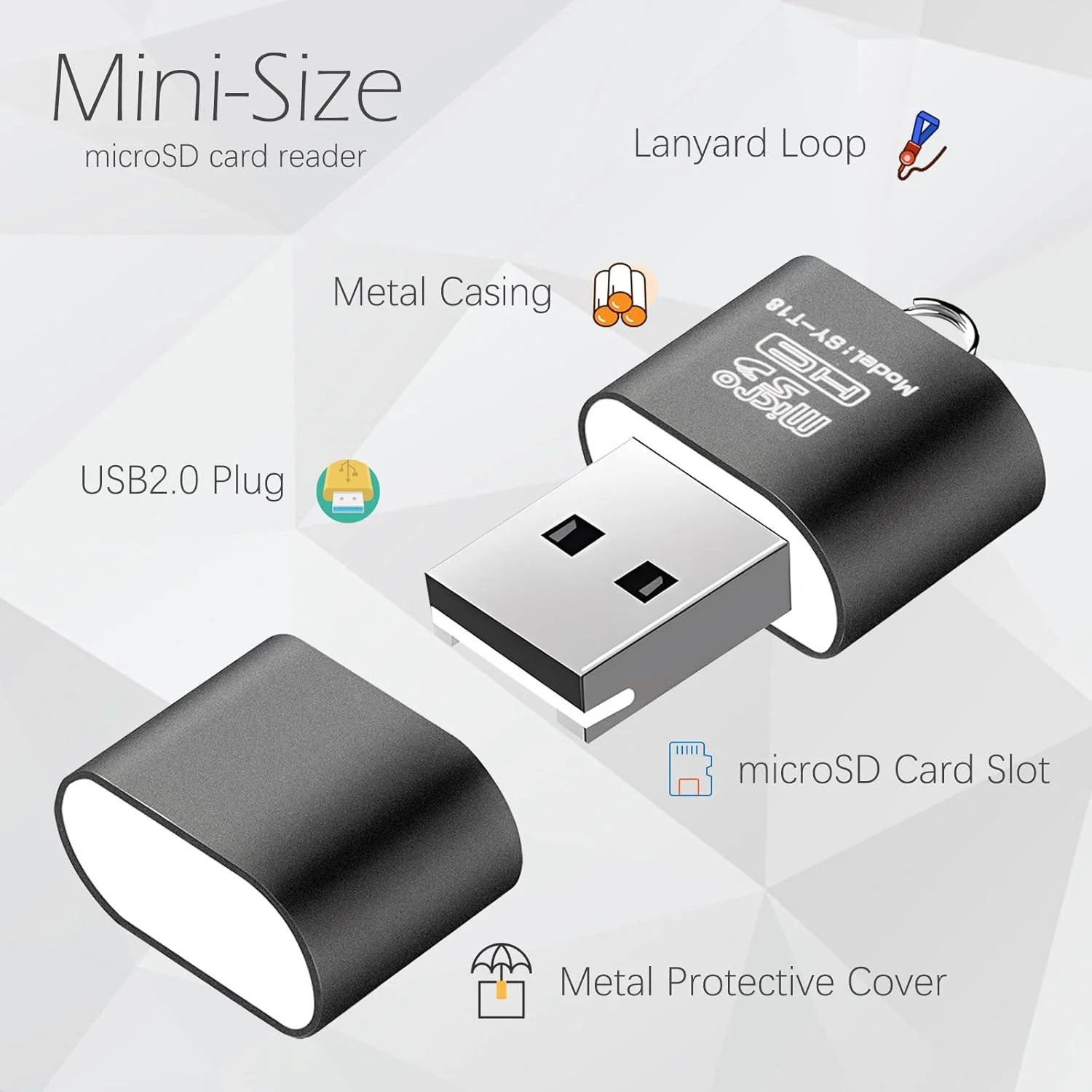 [بسته 3 عددی] کارت خوان برای اندروید، آداپتور کارت میکرو SD به USB، کارت خوان TF با اندازه کوچک برای کارت حافظه دوربین، کارت خوان Wansurs برای لپ تاپ کامپیوتر (مشکی)