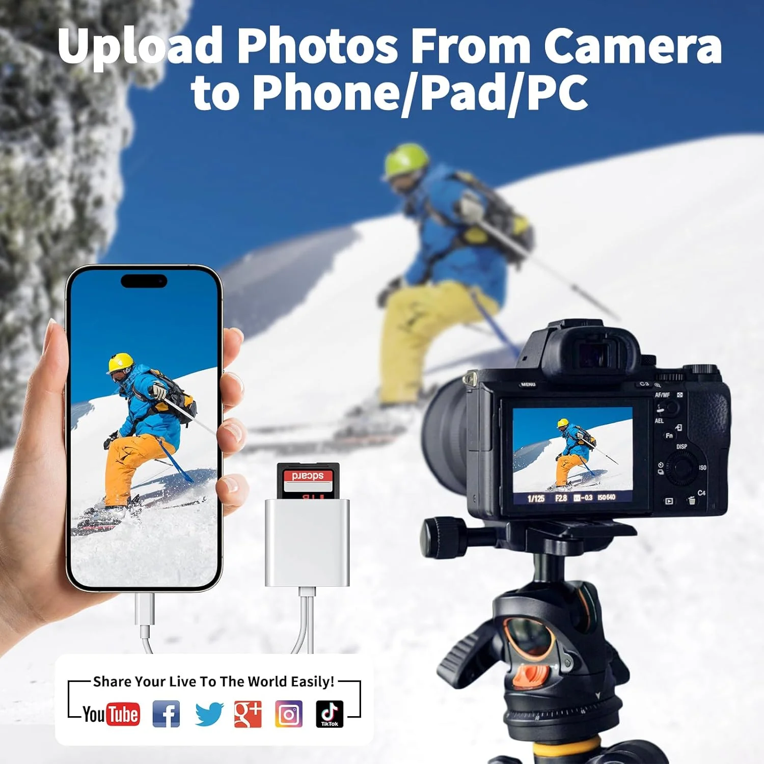 کارت خوان SD برای آیفون و آیپد، کانکتور دوگانه (لایتنینگ و USB-C)، کارت خوان حافظه میکرو SD، آداپتور کارت SD و TF دو در یک، نمایشگر دوربین قابل حمل، بدون نیاز به درایور، اتصال و پخش کارت خوان SD برای آیفون و آیپد، کانکتور دوگانه (لایتنینگ و USB-C)، کارت خوان حافظه میکرو SD، آداپتور کارت SD و TF دو در یک، نمایشگر دوربین قابل حمل، بدون نیاز به درایور، اتصال و پخش