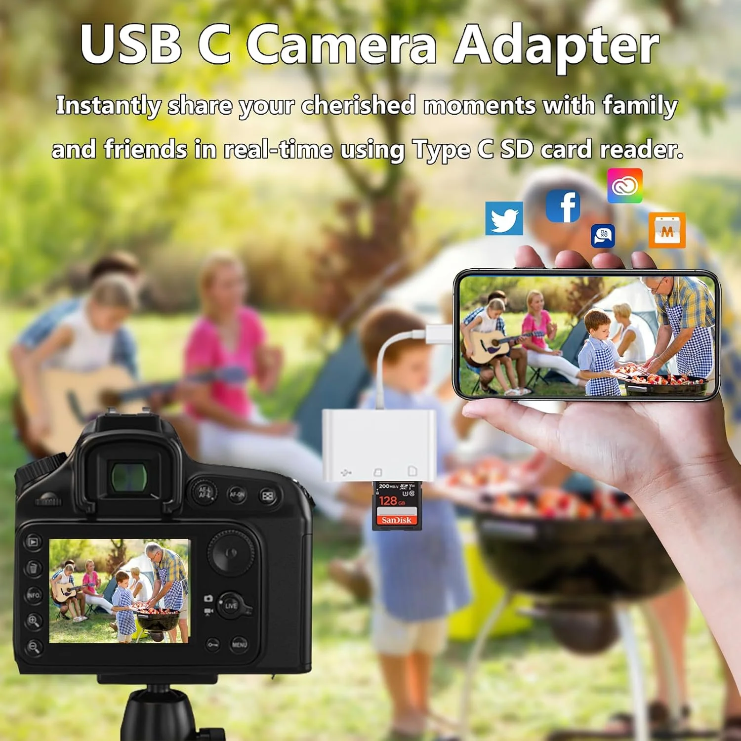 آداپتور کارت خوان USB C به SD، 3 در 1، کارت خوان دوربین USB Type C با درگاه های SD Micro SD USB 3 برای iPhone 15 Pro Max، MacBook Pro/Air، Chromebook، Galaxy و سایر دستگاه های USB-C آداپتور کارت خوان USB C به SD، 3 در 1، کارت خوان دوربین USB Type C با درگاه های SD Micro SD USB 3 برای iPhone 15 Pro Max، MacBook Pro/Air، Chromebook، Galaxy و سایر دستگاه های USB-C