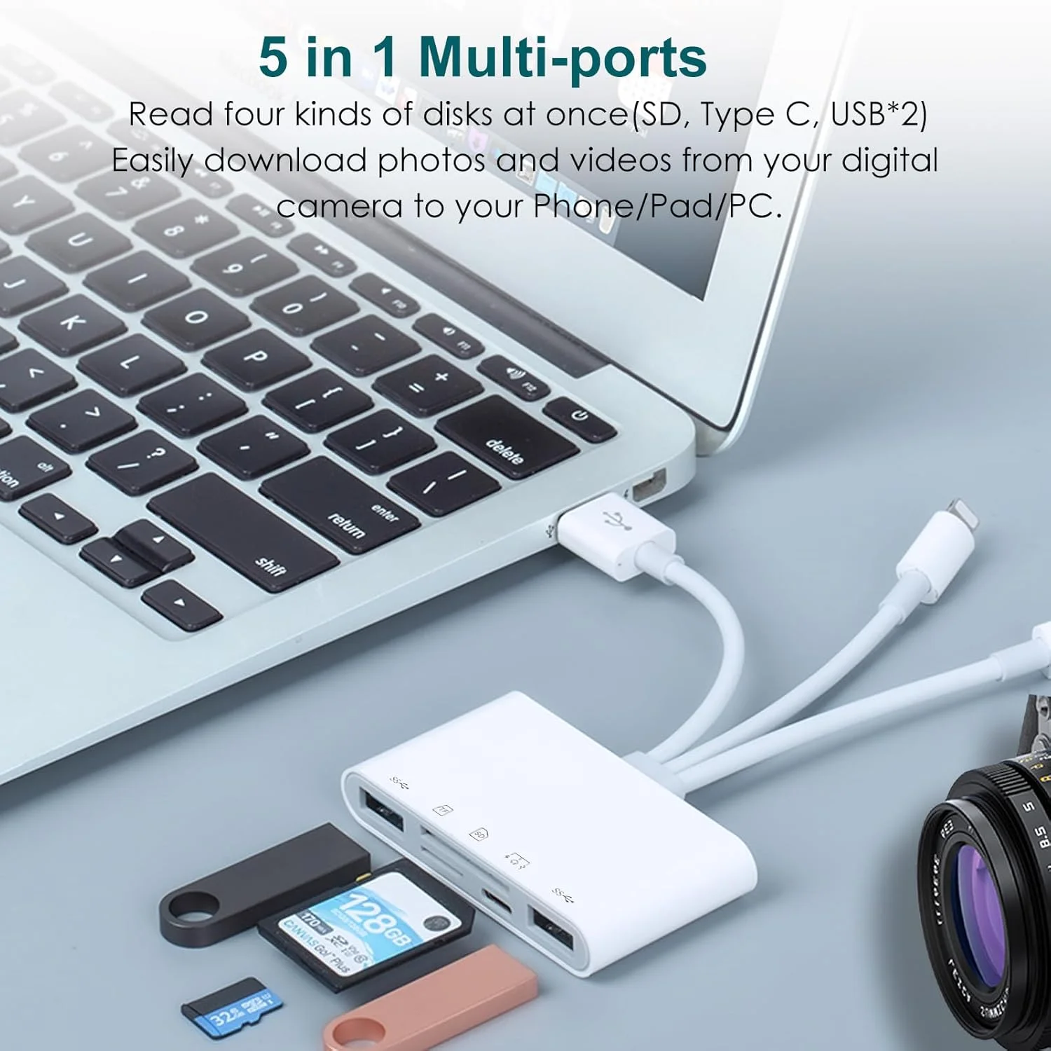 کارت خوان SD برای آیفون/آیپد/اندروید، آداپتور کارت حافظه 7 در 1 USB-A و USB C و لایتنینگ و آداپتور دوربین USB با شارژ سریع PD، کارت خوان میکرو SD برای آیفون 17/16/15/14/13/12 کارت خوان SD برای آیفون/آیپد/اندروید، آداپتور کارت حافظه 7 در 1 USB-A و USB C و لایتنینگ و آداپتور دوربین USB با شارژ سریع PD، کارت خوان میکرو SD برای آیفون 17/16/15/14/13/12