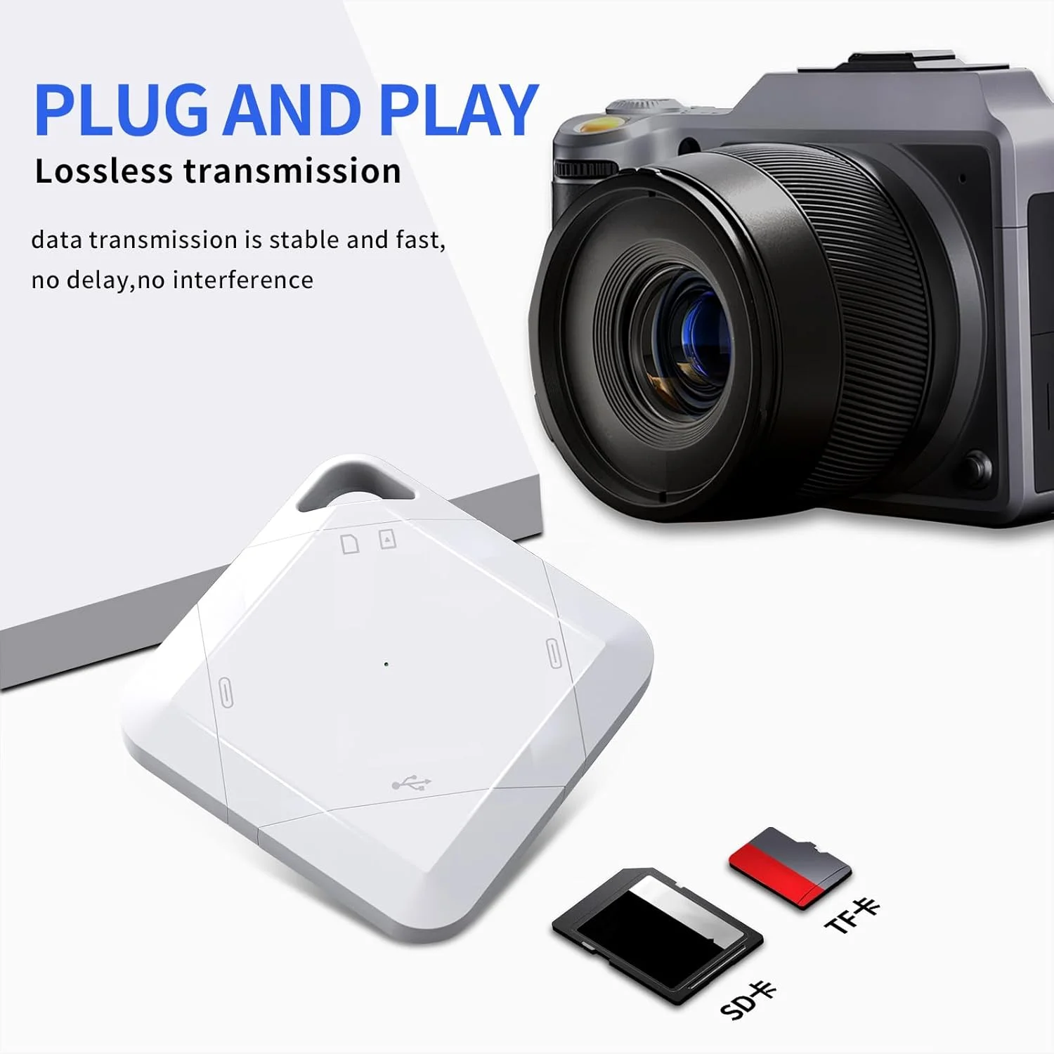 کارت خوان جدید SD برای آیفون/آیپد/اندروید/مک/کامپیوتر/دوربین، کارت خوان میکرو SD پنج در یک، آداپتور کارت حافظه قابل حمل SD برای کارت های SD و TF کارت خوان جدید SD برای آیفون/آیپد/اندروید/مک/کامپیوتر/دوربین، کارت خوان میکرو SD پنج در یک، آداپتور کارت حافظه قابل حمل SD برای کارت های SD و TF