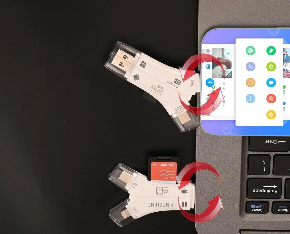 کارت خوان SD برای آیفون/آیپد/اندروید/مک/کامپیوتر/دوربین، کارت خوان میکرو SD 4 در 1، نمایشگر دوربین تریل، آداپتور کارت حافظه قابل حمل SDCard برای کارت های SD و TF (سفید) کارت خوان SD برای آیفون/آیپد/اندروید/مک/کامپیوتر/دوربین، کارت خوان میکرو SD 4 در 1، نمایشگر دوربین تریل، آداپتور کارت حافظه قابل حمل SDCard برای کارت های SD و TF (سفید)