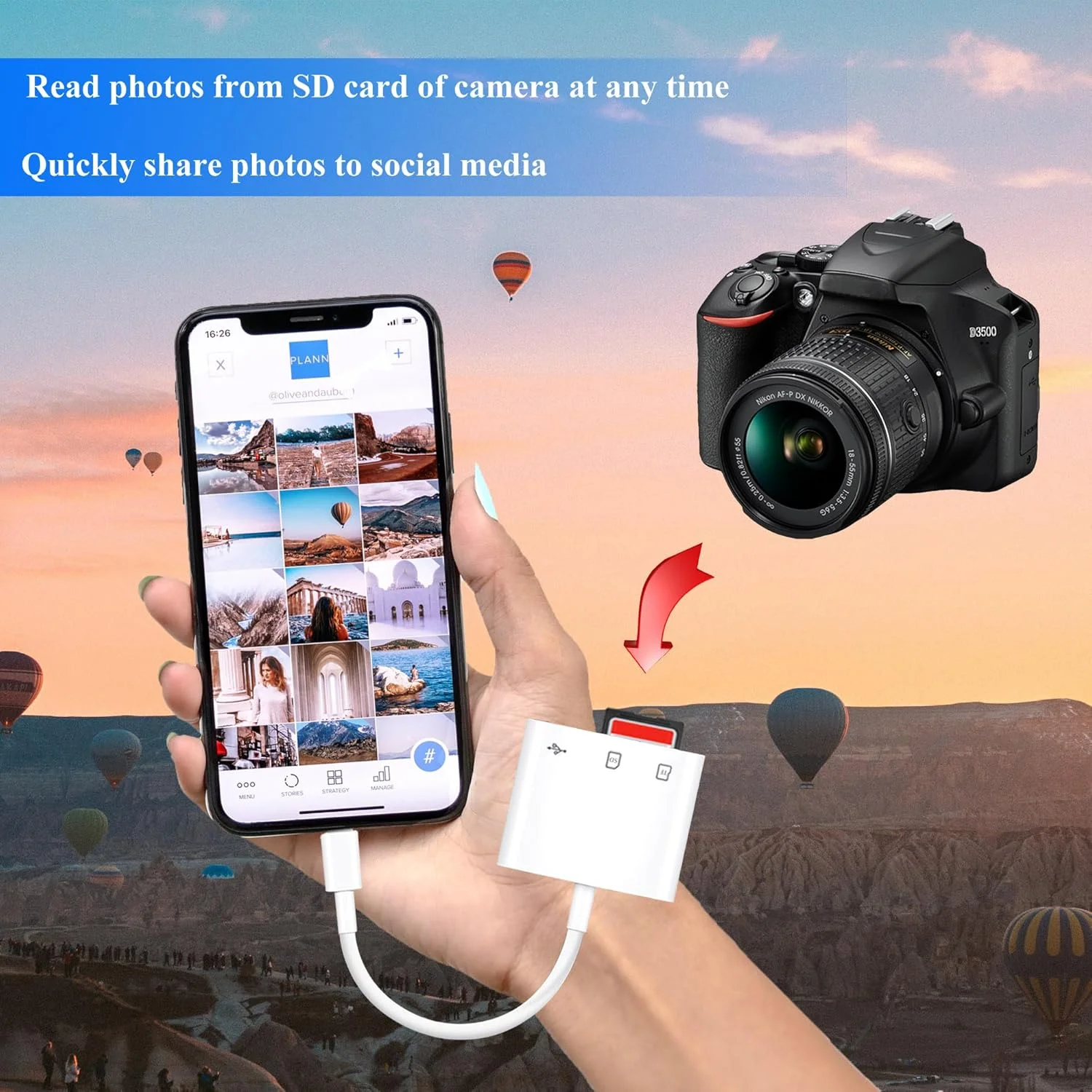 کارت خوان حافظه USB C برای آیفون 17/16/15، اندروید، آداپتور دوربین دیجیتال 3 در 1 آیفون، آداپتور کارت حافظه برای دستگاه های بیشتر Type C/USB-C، سازگار با SD، SDHC، SDXC، MicroSD، MicroSDHC، MicroSDXC کارت خوان حافظه USB C برای آیفون 17/16/15، اندروید، آداپتور دوربین دیجیتال 3 در 1 آیفون، آداپتور کارت حافظه برای دستگاه های بیشتر Type C/USB-C، سازگار با SD، SDHC، SDXC، MicroSD، MicroSDHC، MicroSDXC